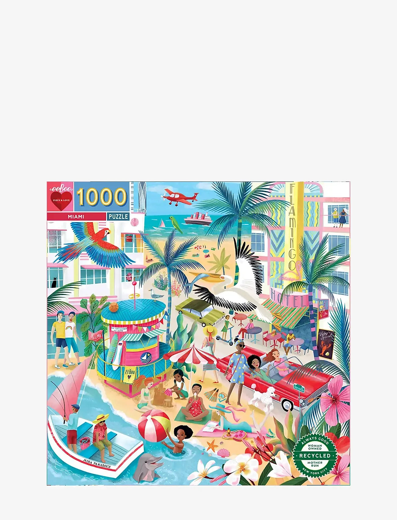 Eeboo - Puzzle 1000 pcs - Miami - klassiska pussel - multi - 0