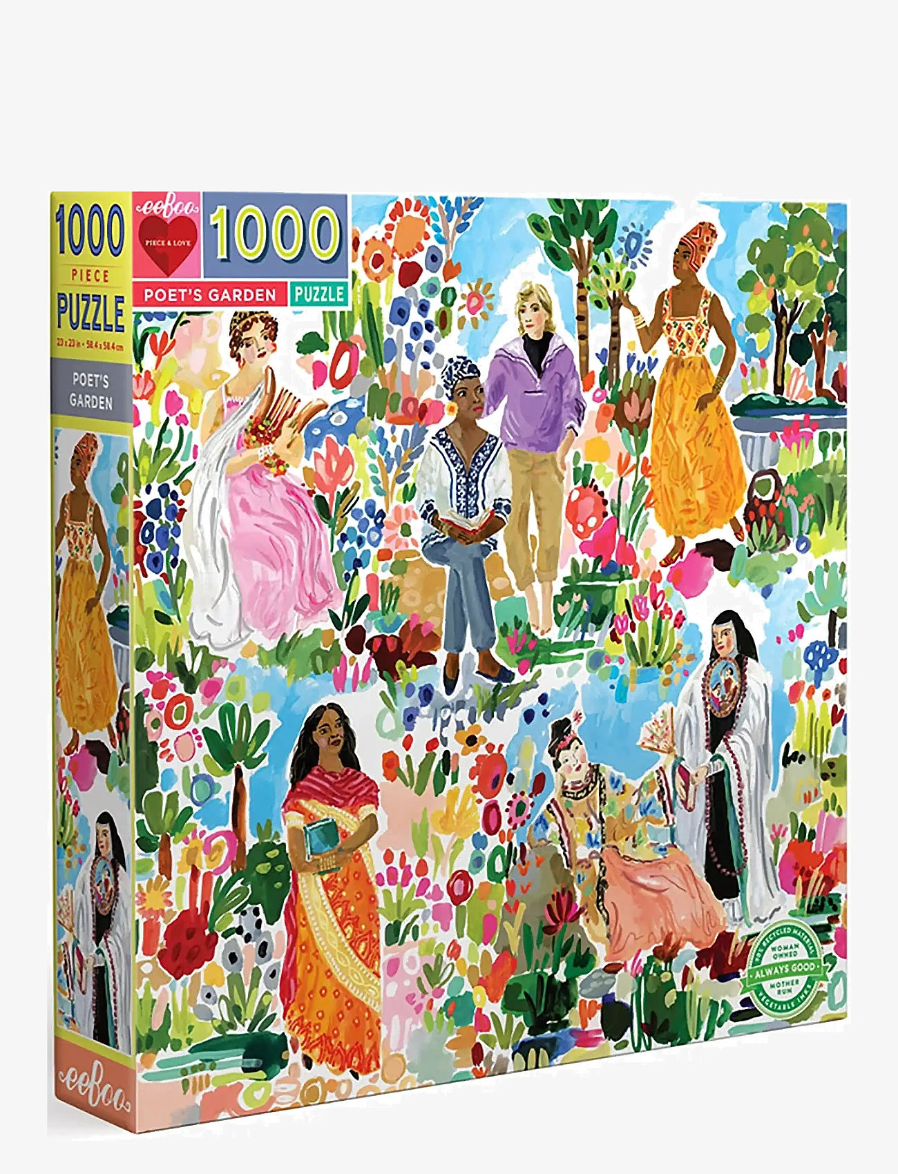 Eeboo - Puzzle 1000 pcs - Poet's Garden - klassiska pussel - multi - 1