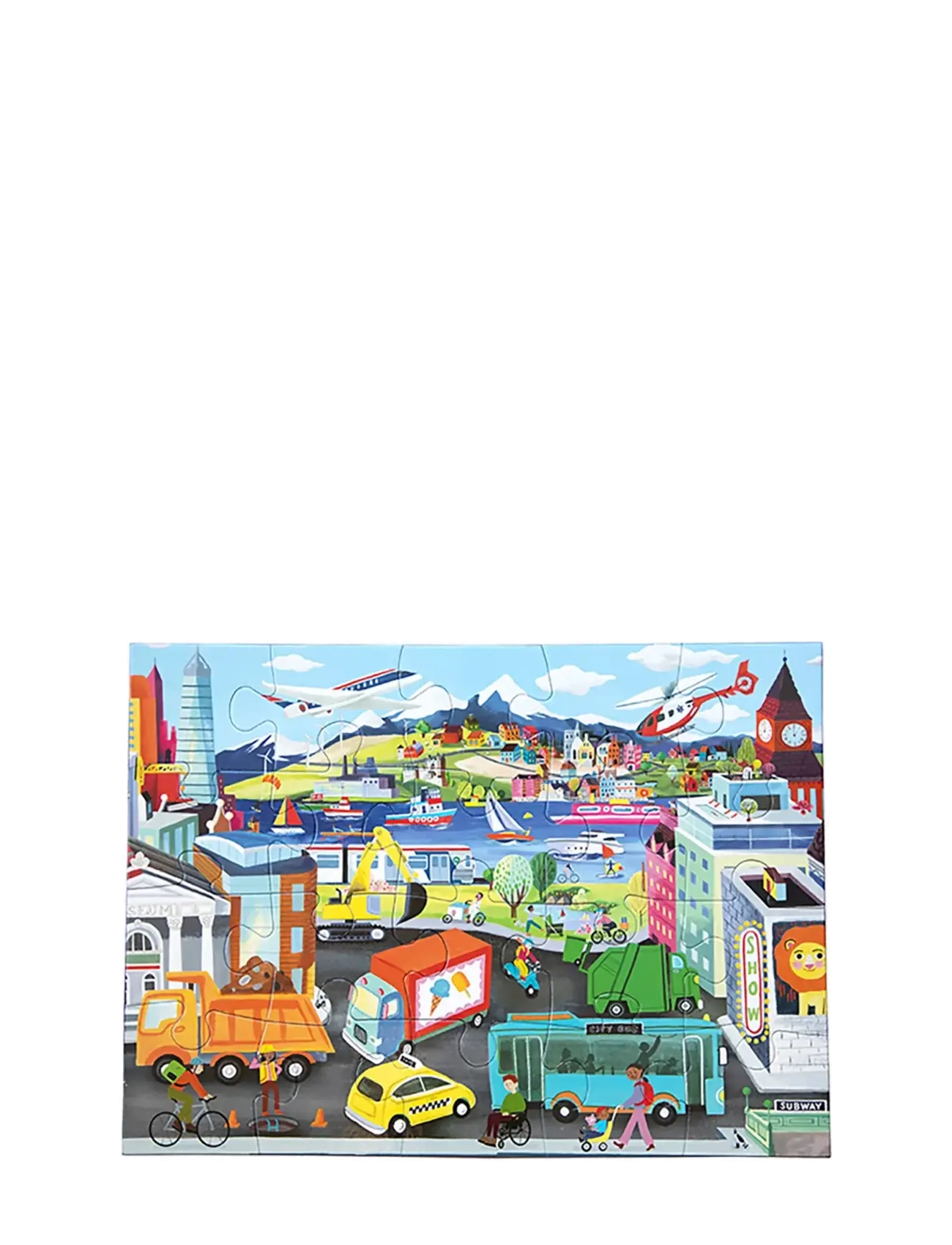 Eeboo Puzzle 20 pcs - Vehicles - 4 for 3 - MULTI / multi