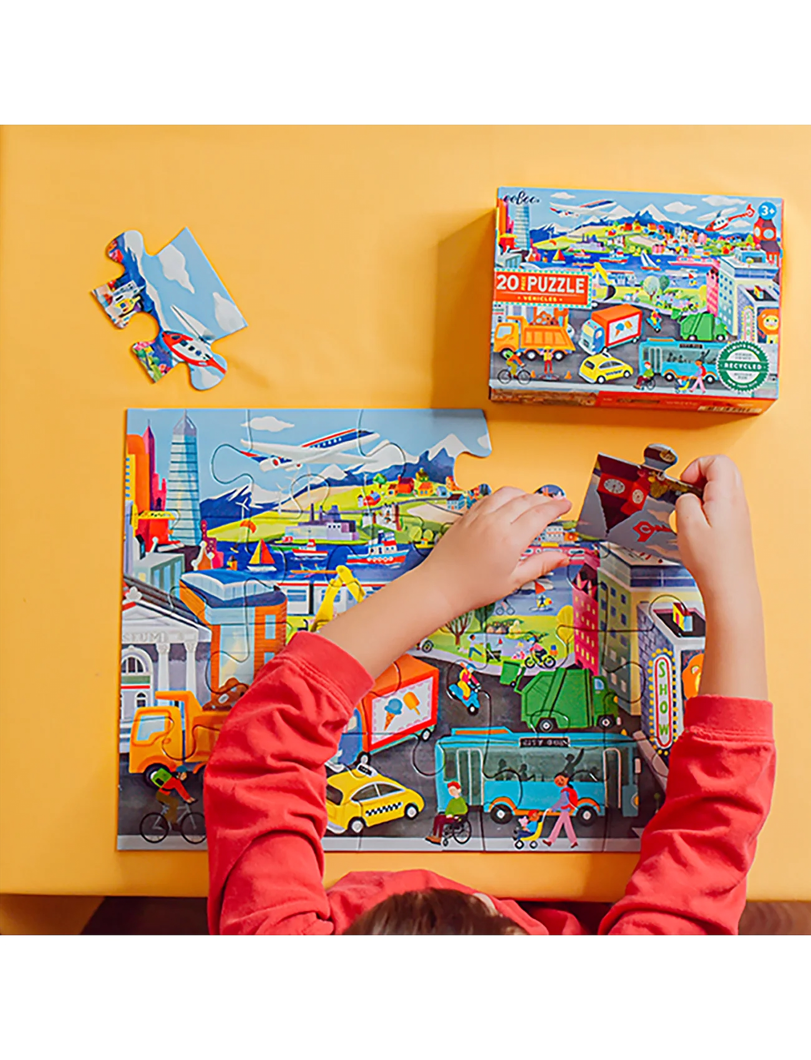 Eeboo Puzzle 20 Pcs Vehicles, One Size, Puzzles, Mehrfarbig/gemustert - Classic Kinder