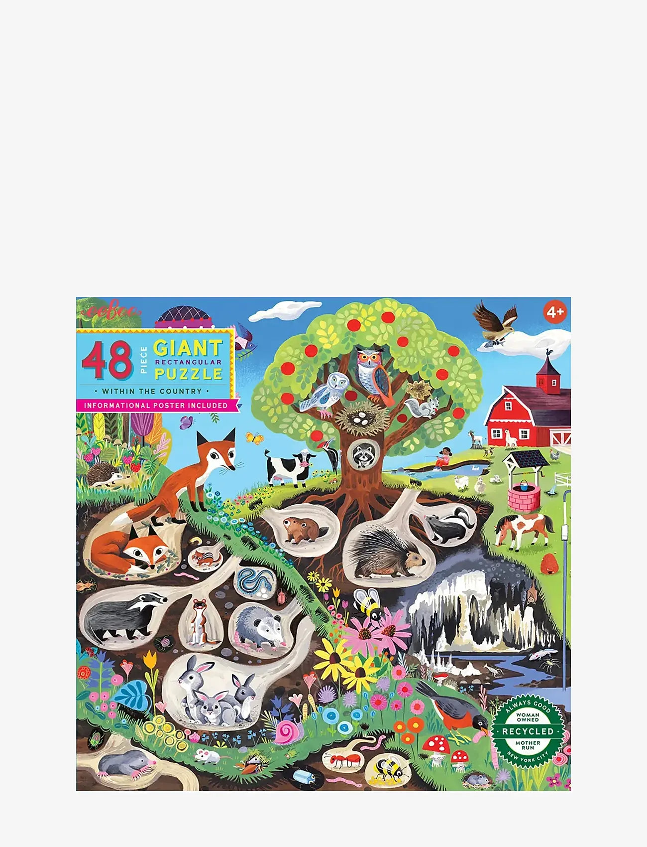 Eeboo - Giant Puzzle 48 pcs - Within the Country - klassiska pussel - multi - 1