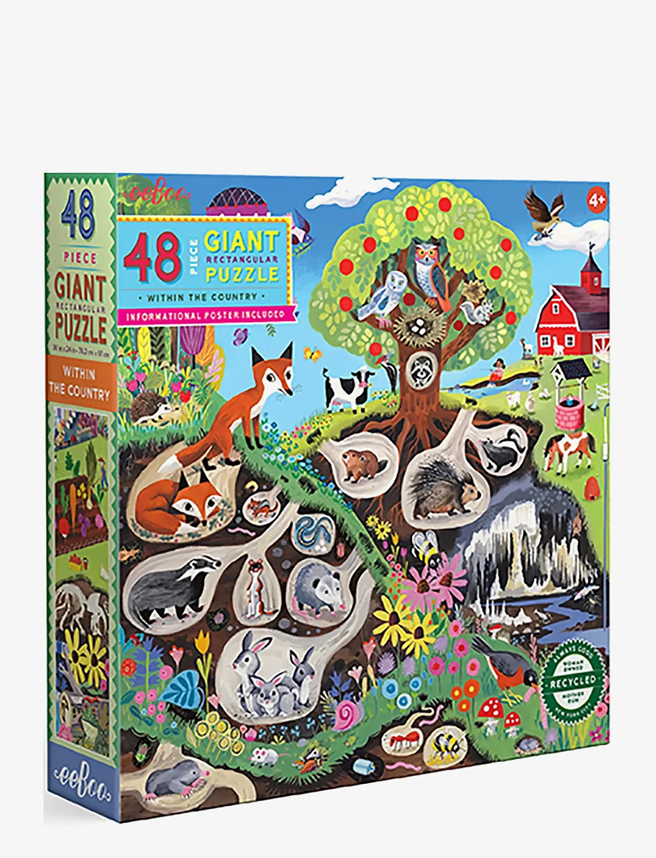 Eeboo - Giant Puzzle 48 pcs - Within the Country - klassiska pussel - multi - 2