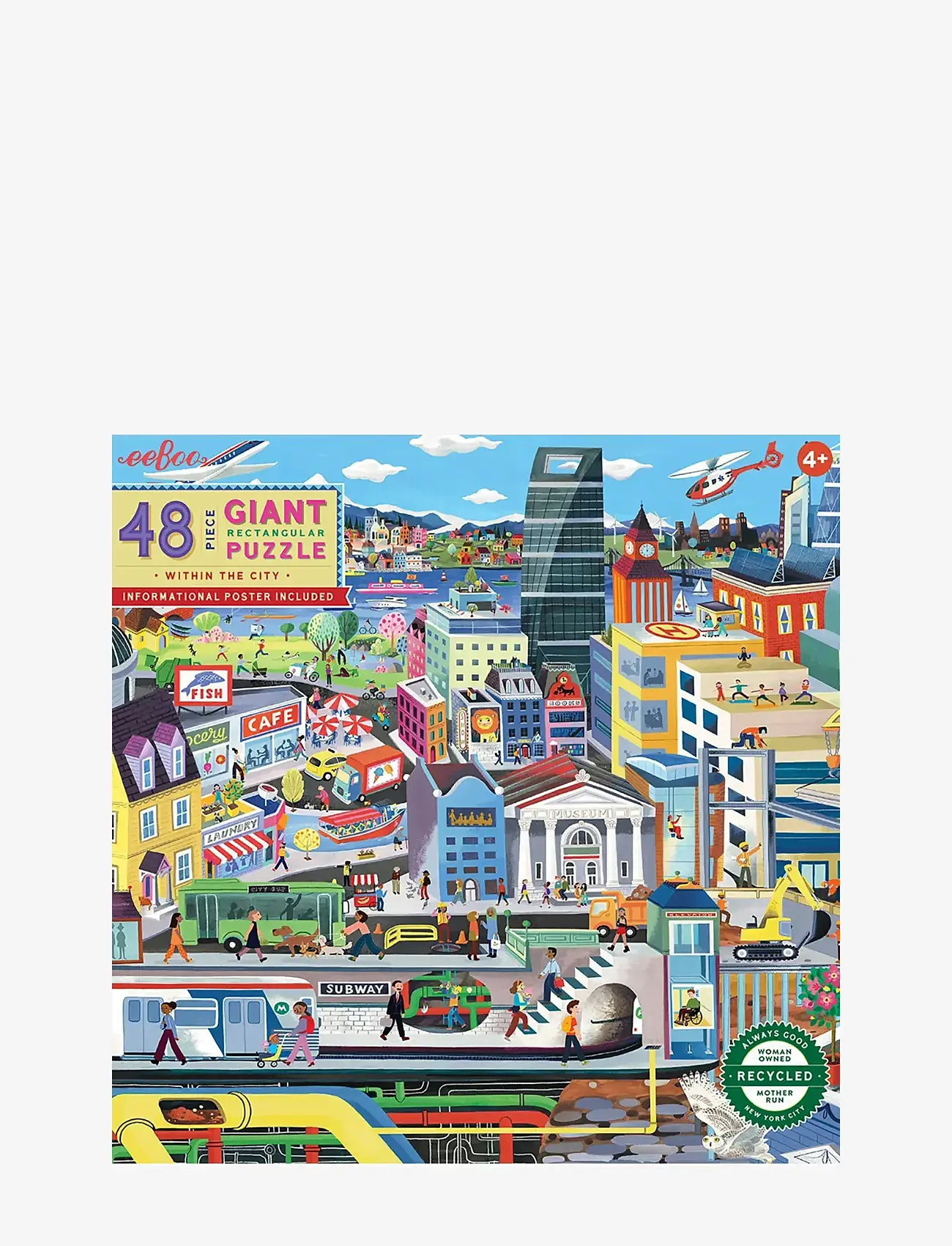 Eeboo - Giant Puzzle 48 pcs - Within the City - klassiska pussel - multi - 0