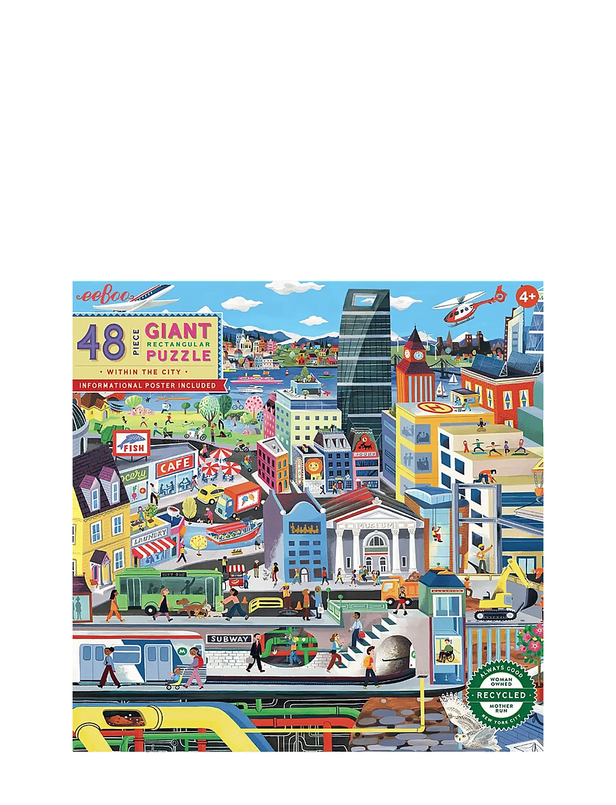 Eeboo - Giant Puzzle 48 pcs - Within the City - klassikalised pusled - multi - 0