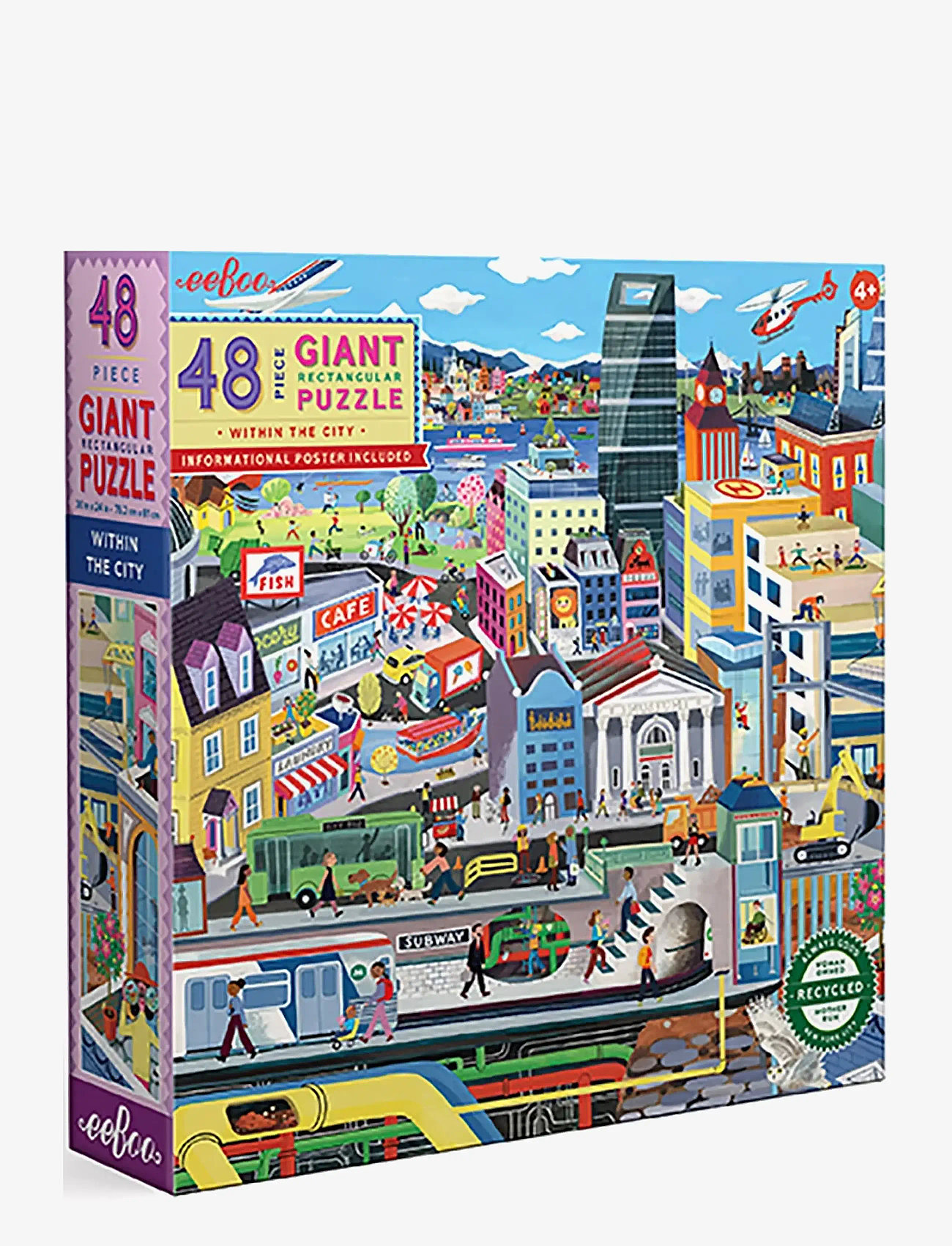 Eeboo - Giant Puzzle 48 pcs - Within the City - klassiska pussel - multi - 1