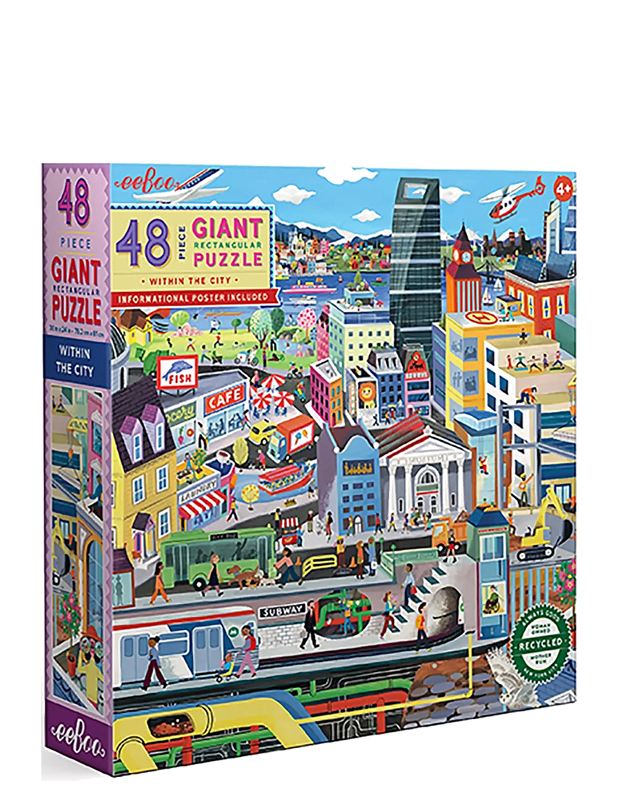 Eeboo - Giant Puzzle 48 pcs - Within the City - klassikalised pusled - multi - 1