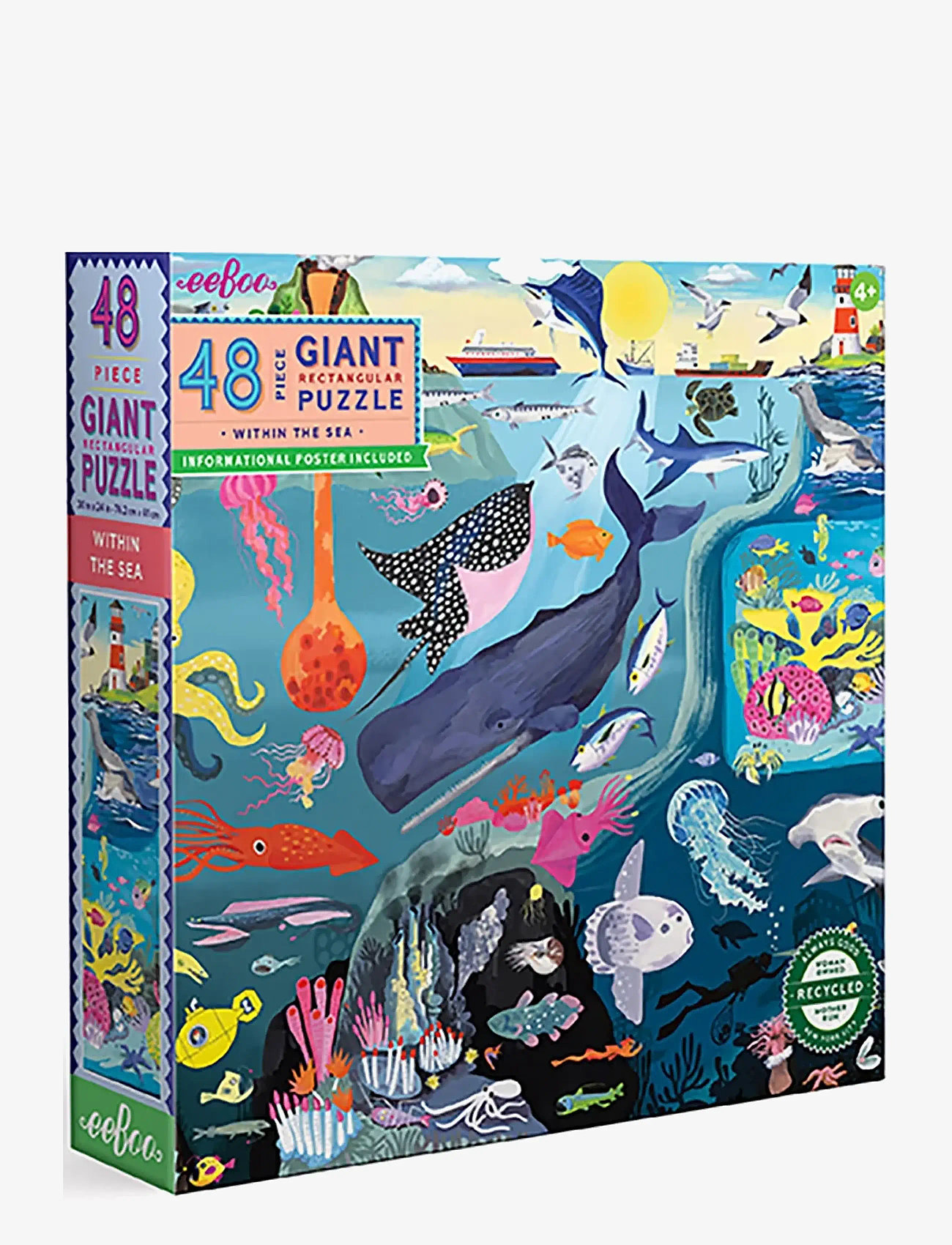 Eeboo - Giant Puzzle 48 pcs - Within the Sea - klassiske puslespil - multi - 1