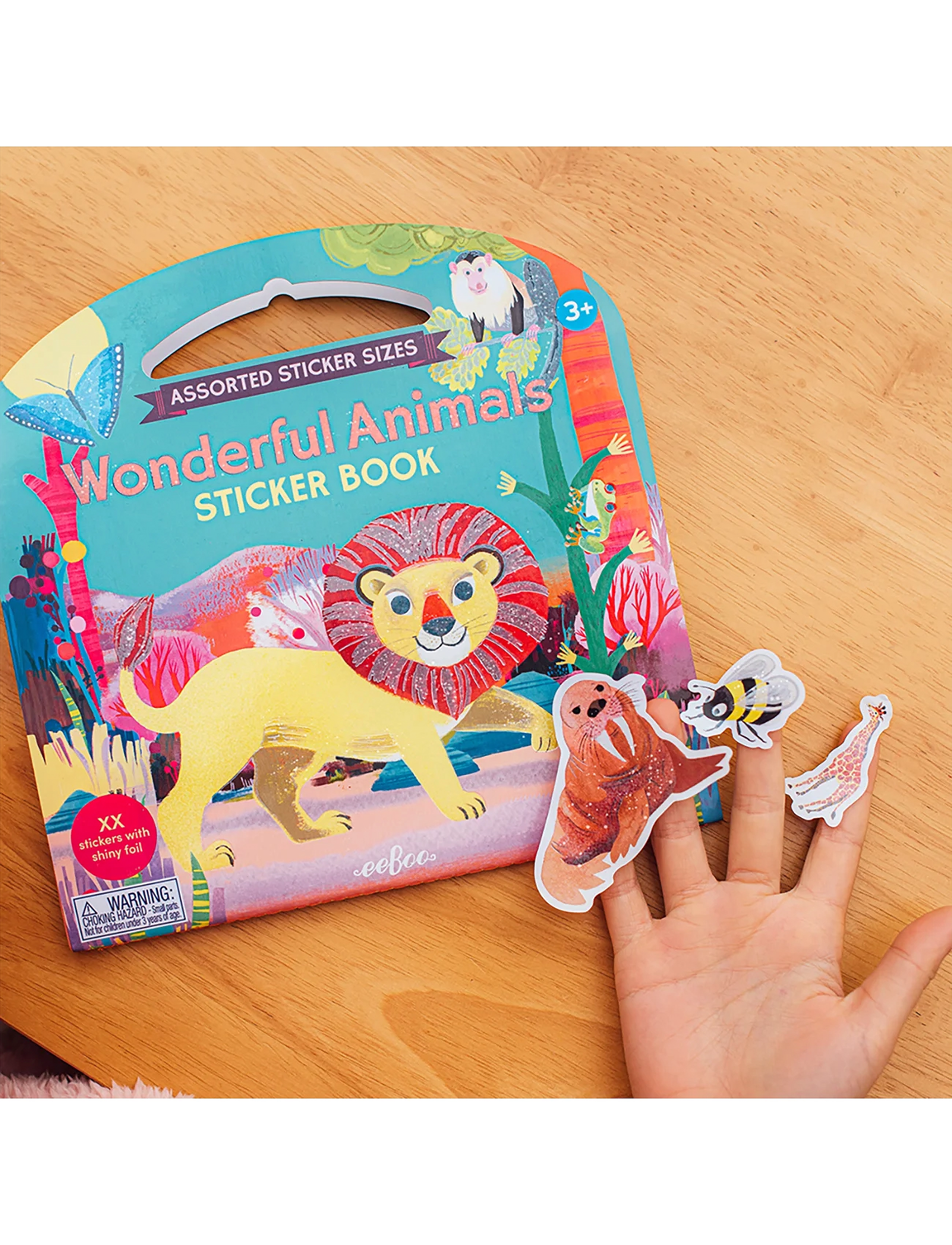 Eeboo Sticker Book Wonderful Animals, One Size, Drawing, Mehrfarbig/gemustert - Coloring & Craft Books, Kinder