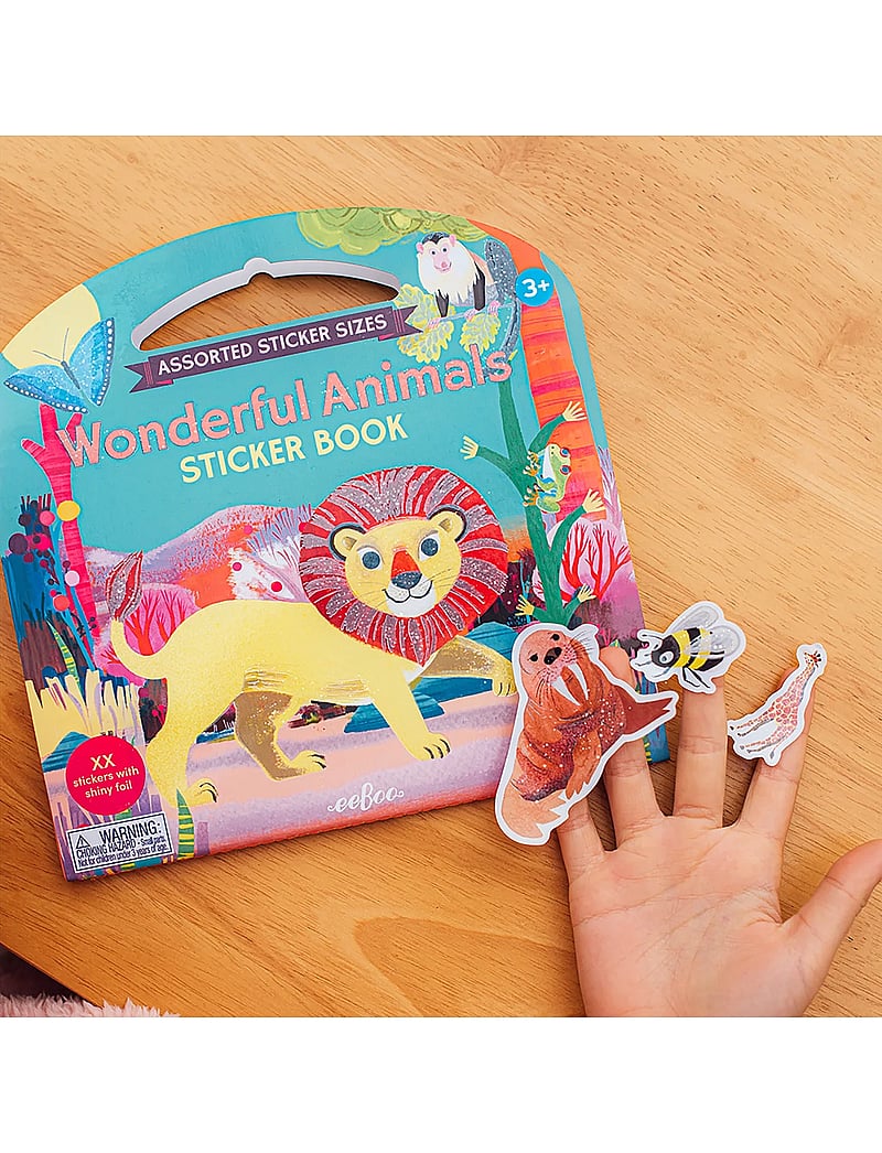 Eeboo - Sticker Book - Wonderful Animals - värvimis- & käsitööraamatud - multi - 0