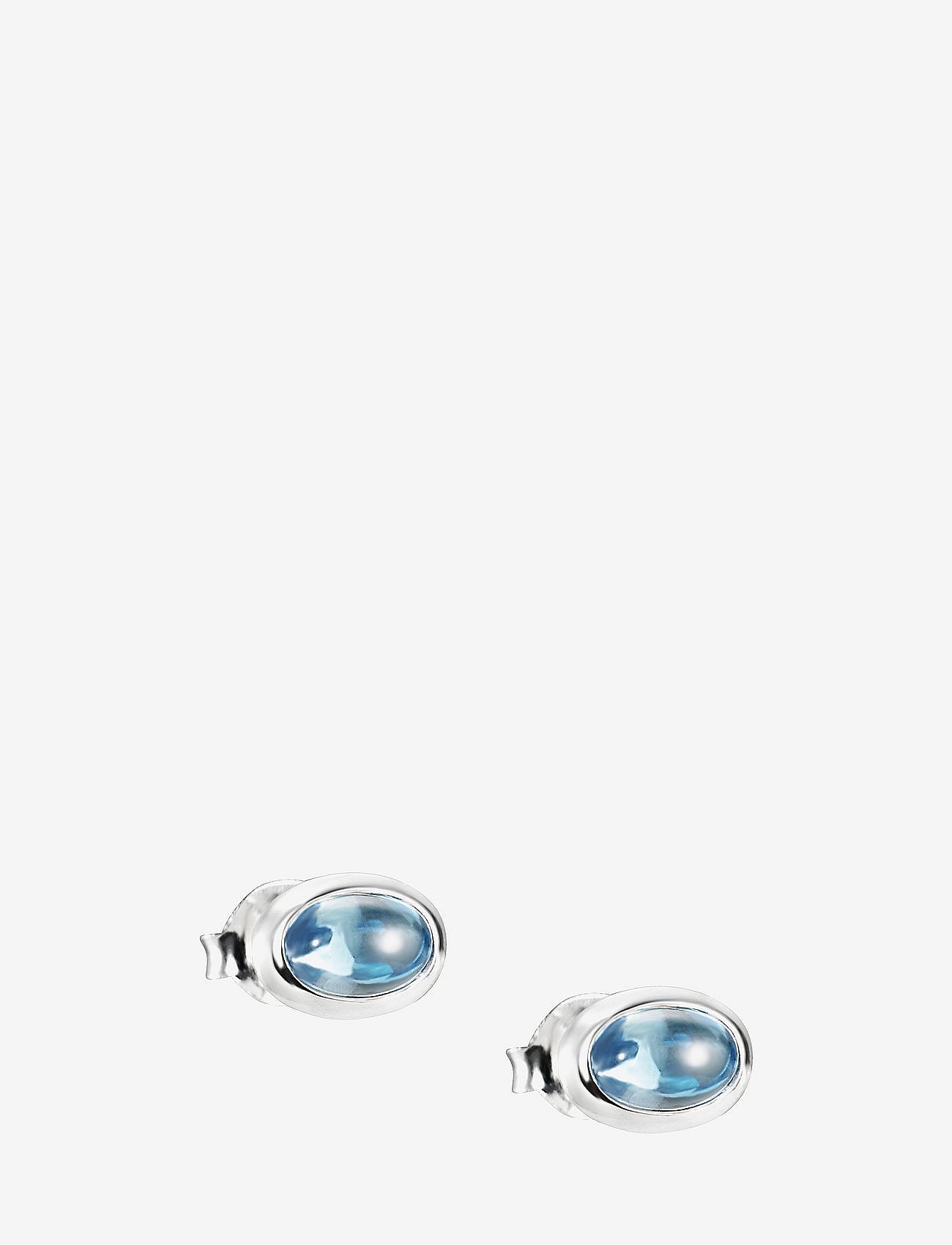Love Bead Ear Silver - Topaz