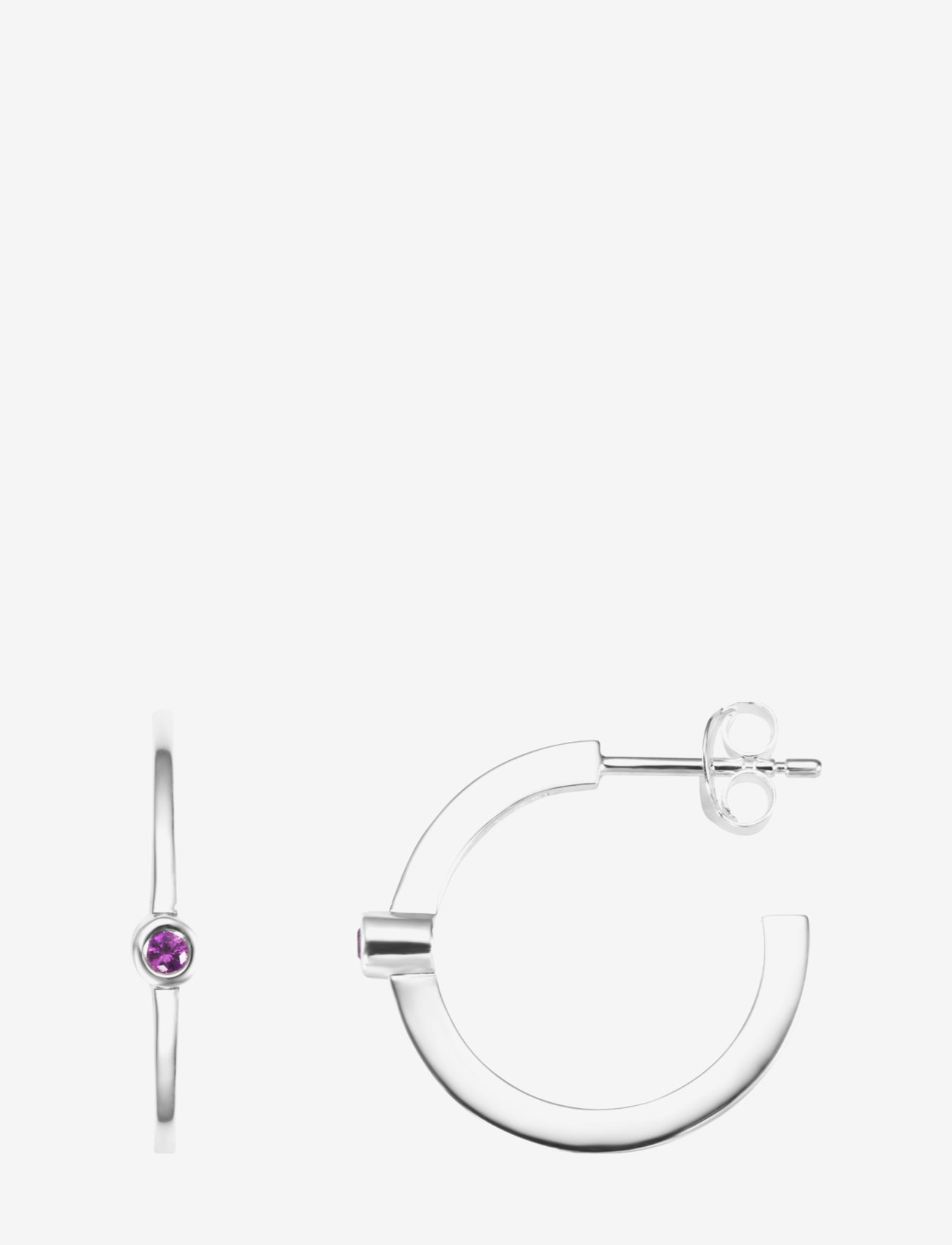 Efva Attling - Micro Blink Hoops - Pink Sapphire - silver - 1