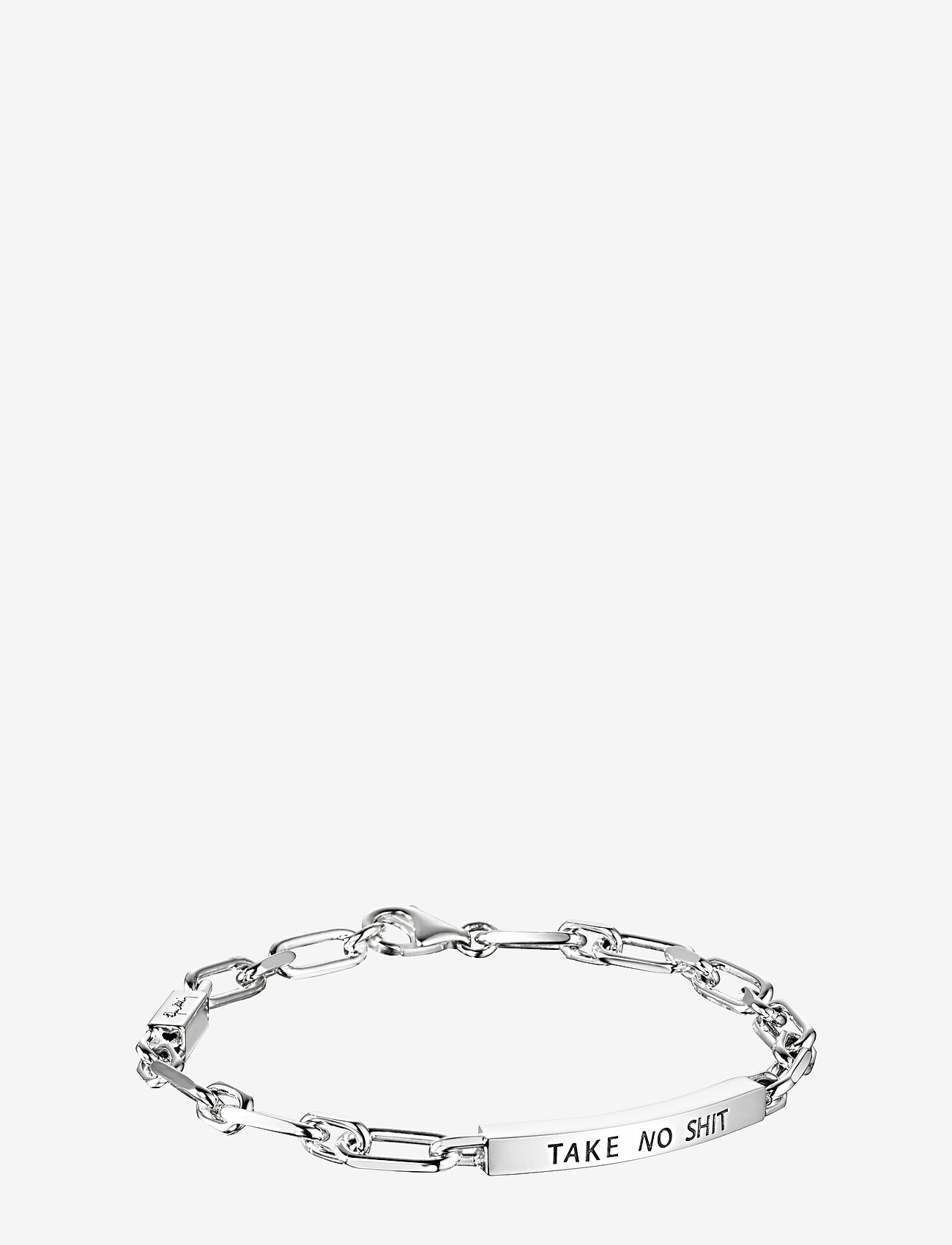 Efva Attling - Thin Silver Bracelet - Take No Shit - silver - 1