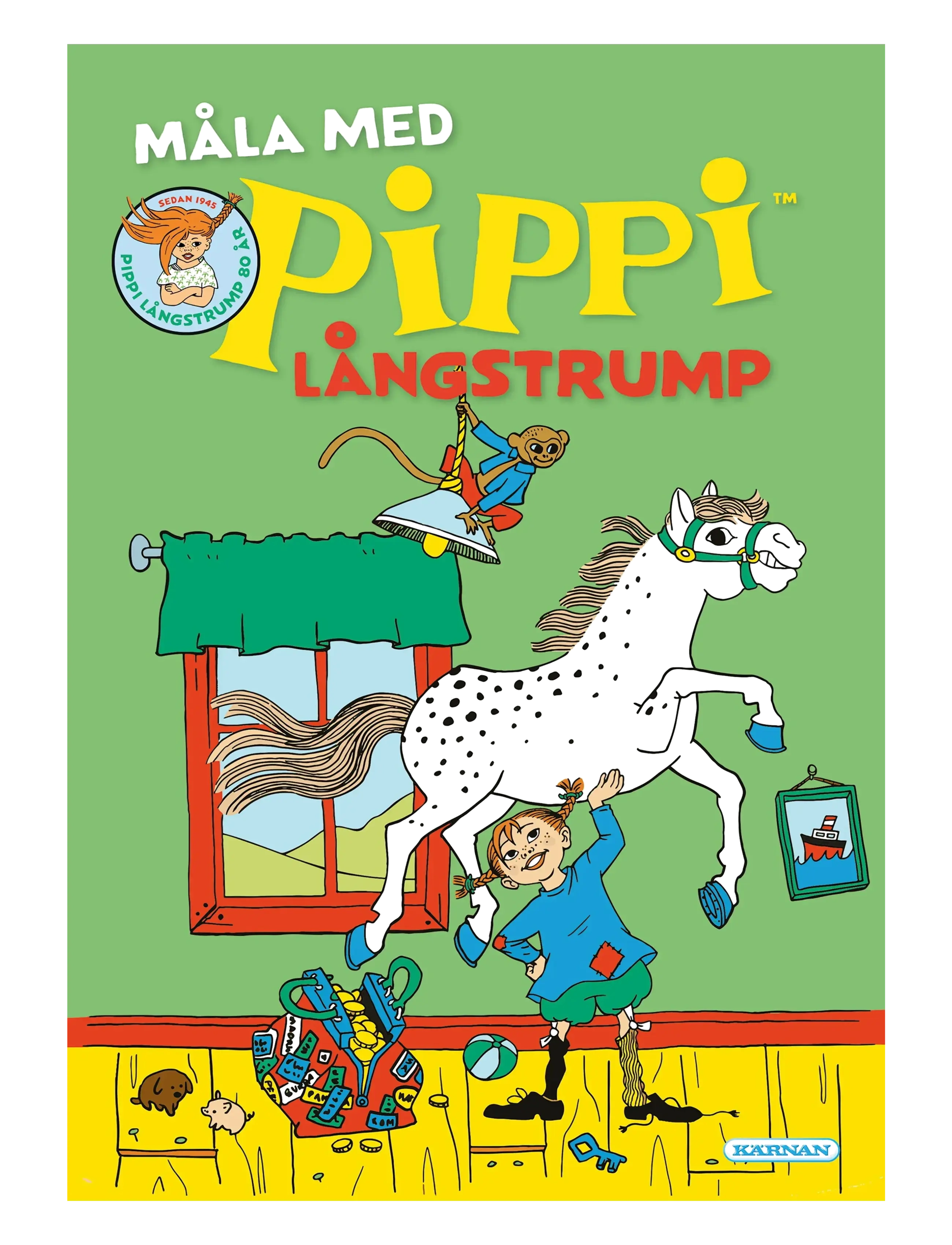 Kärnan MÅLARBOK MÅLA MED PIPPI LÅNGSTRUMP - Kärnan - GREEN / green
