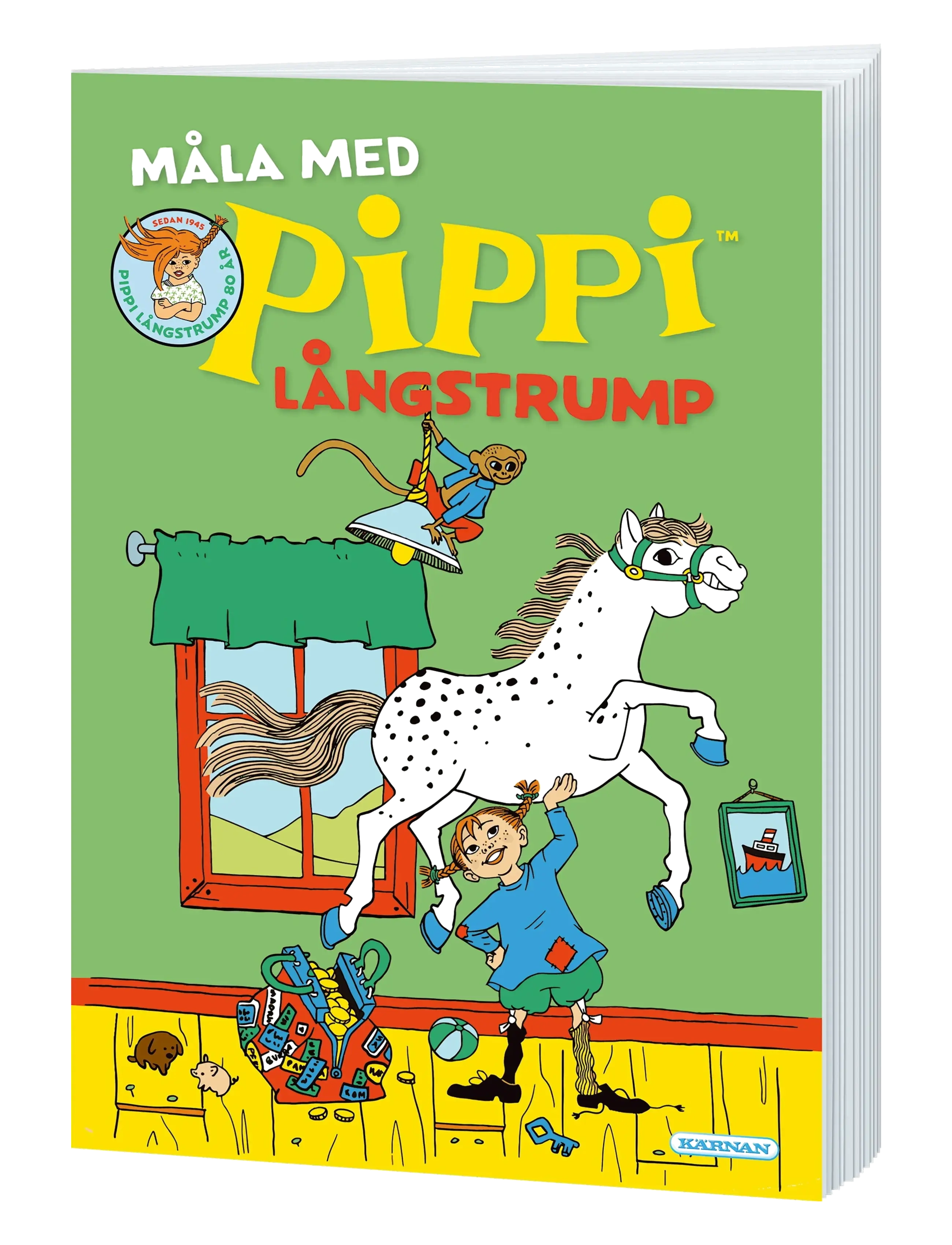 Kärnan - MÅLARBOK MÅLA MED PIPPI LÅNGSTRUMP - sögubækur - green - 1