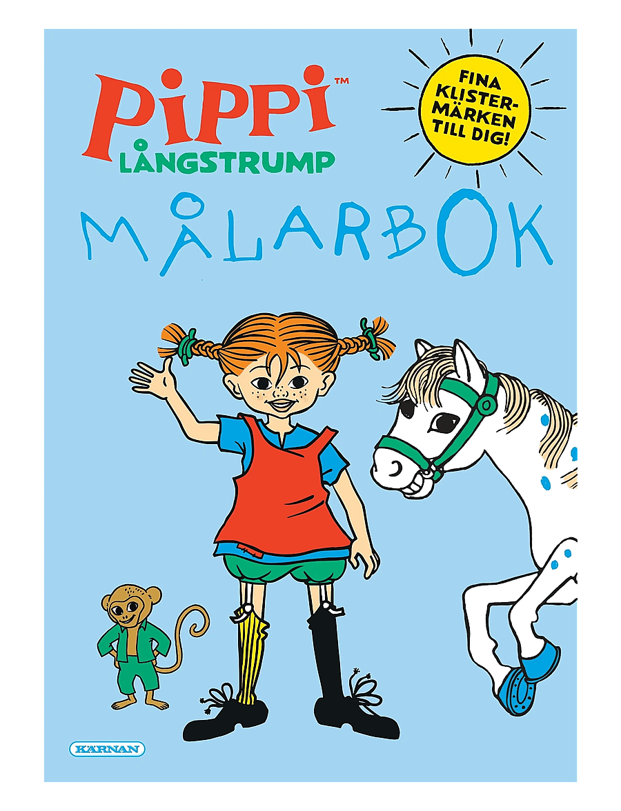 Kärnan - MÅLARBOK PIPPI LÅNGSTRUMP MED STICKERS - målar- & pysselböcker - multi - 0