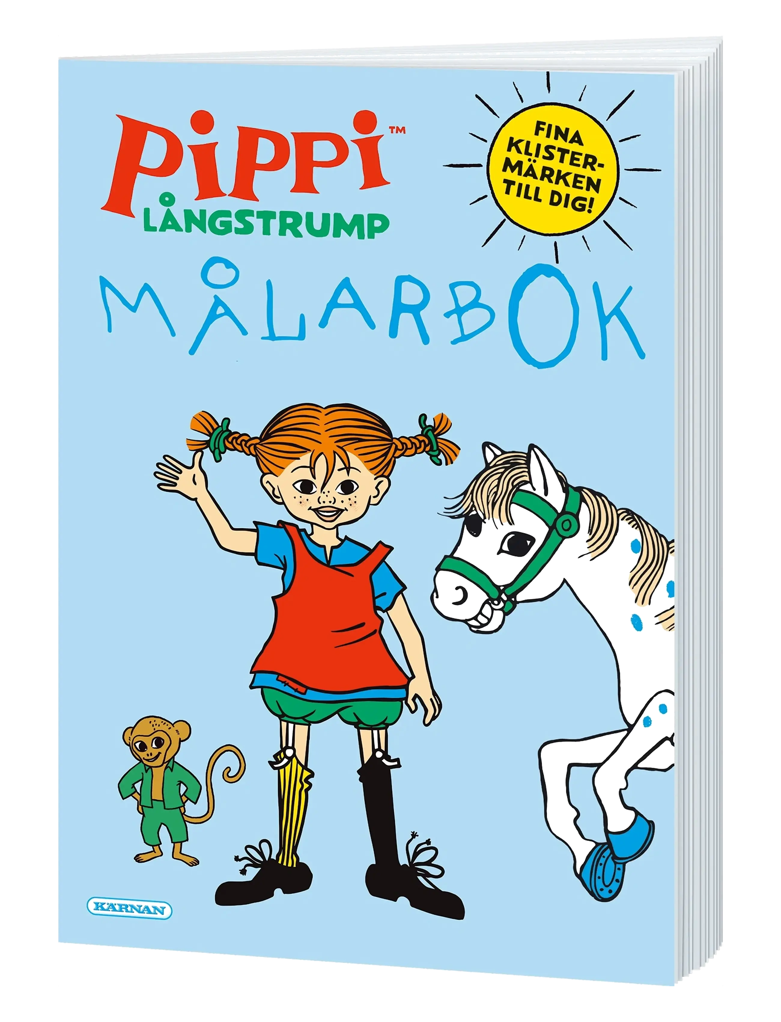 Kärnan - MÅLARBOK PIPPI LÅNGSTRUMP MED STICKERS - målar- & pysselböcker - multi - 1