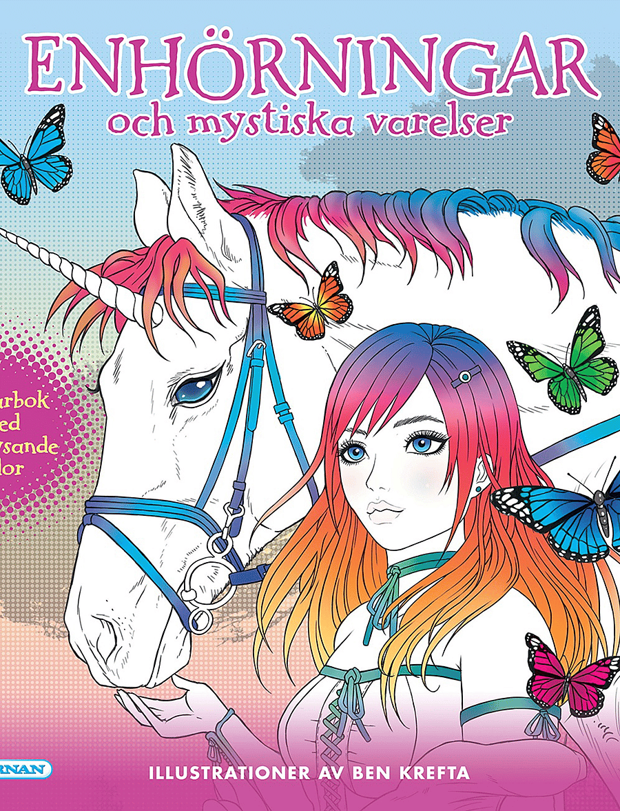Kärnan - MÅLARBOK MANGA, ENHÖRNINGAR SJÄLVLYSANDE SIDOR - målar- & pysselböcker - multi - 0