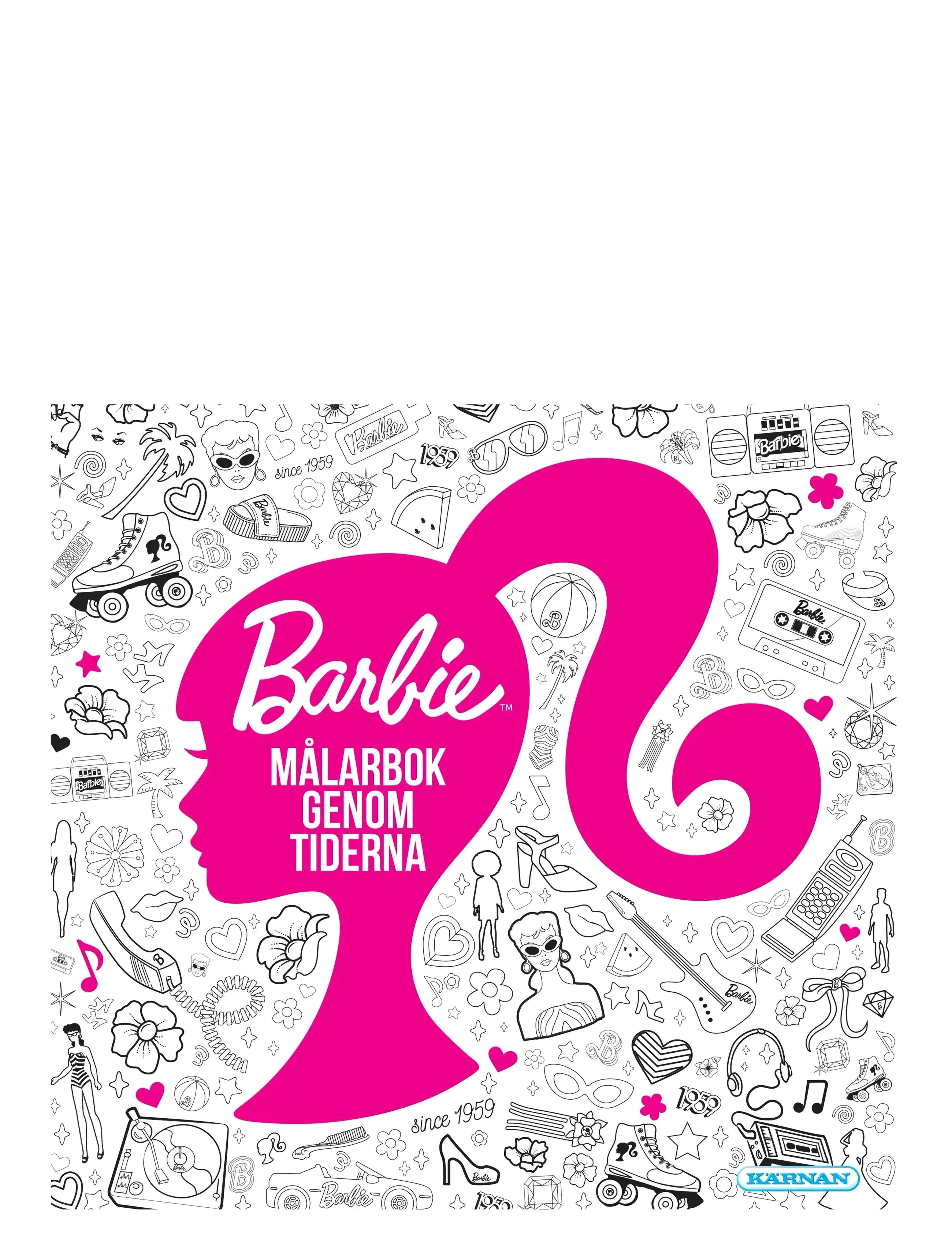 Kärnan MÅLARBOK BARBIE GENOM TIDERNA - Rita & Pyssla - WHITE / pink/rose