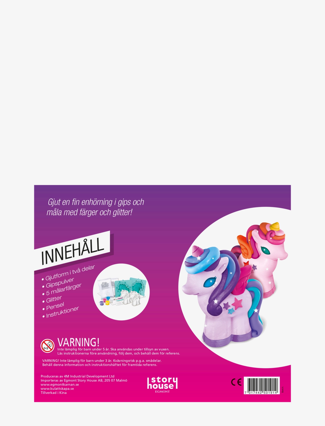 Kärnan - KUL ATT SKAPA GIPSFIGURER ENHÖRNINGAR - föndursett - pink - 2