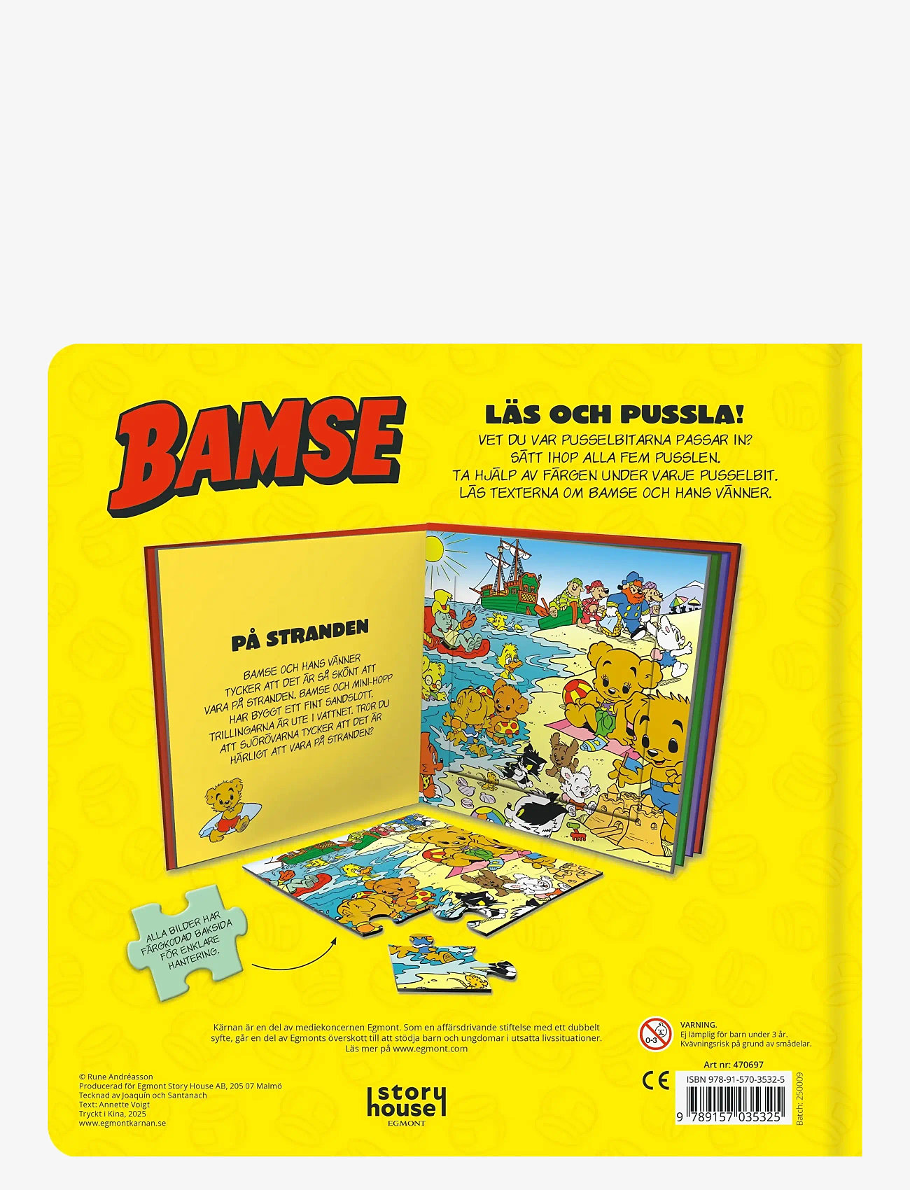 Kärnan - BAMSE PUSSELBOK - klassiska pussel - yellow - 1