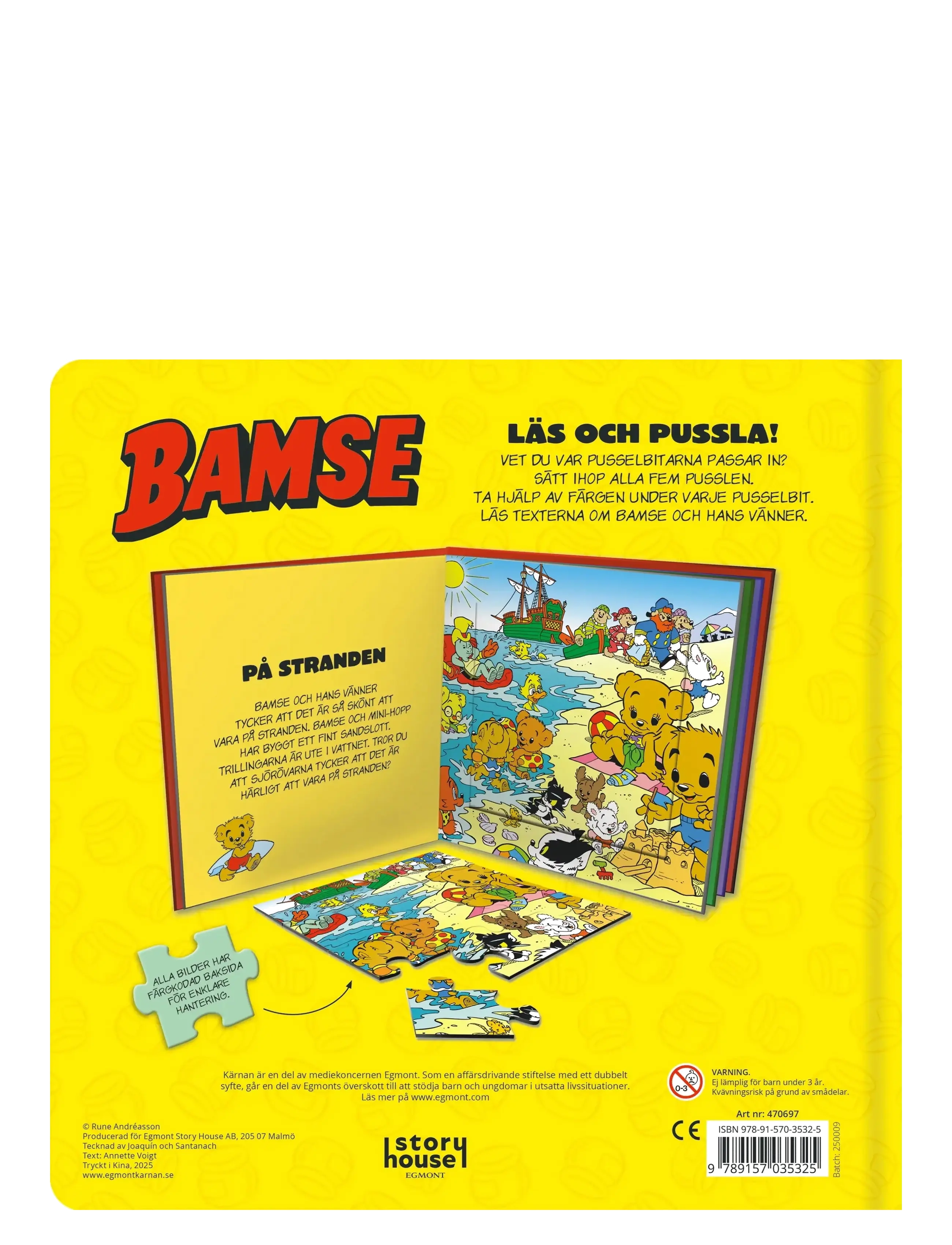 Kärnan - BAMSE PUSSELBOK - klassísk púsl - yellow - 1