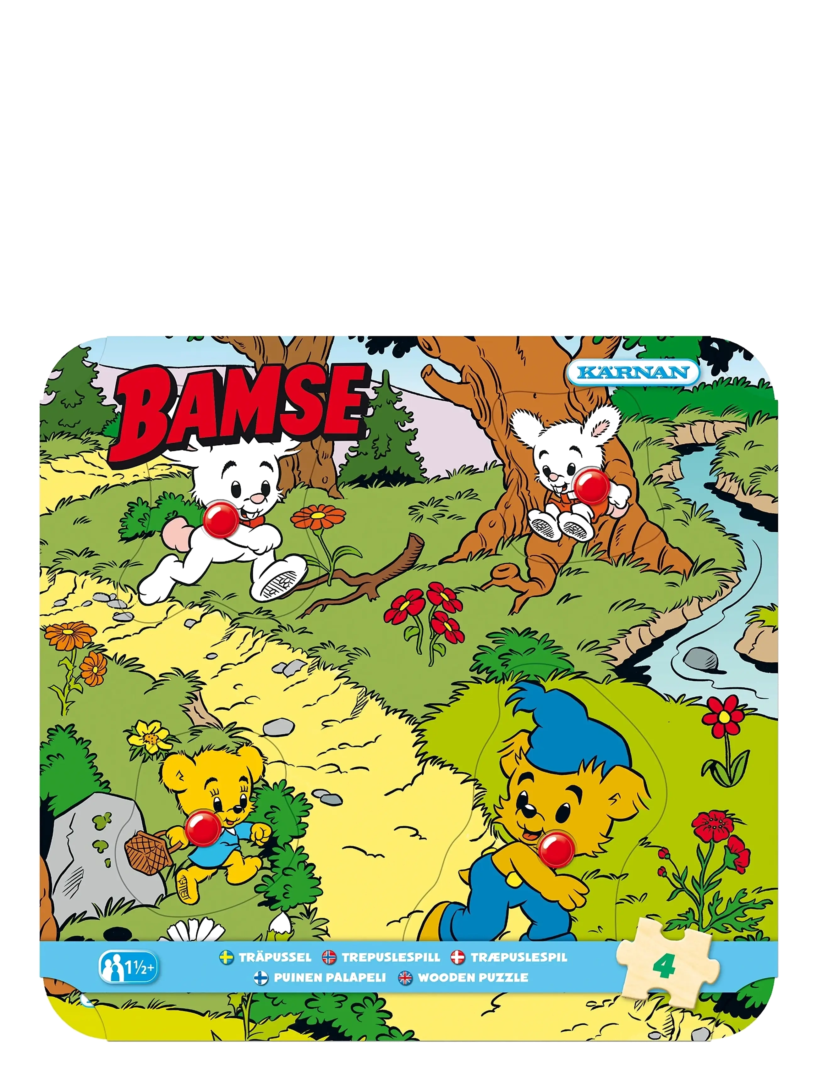 Kärnan KNOPPUSSEL AV TRÄ 4 BITAR BAMSE I SKOGEN - Inomhus leksaker - MULTI / multi