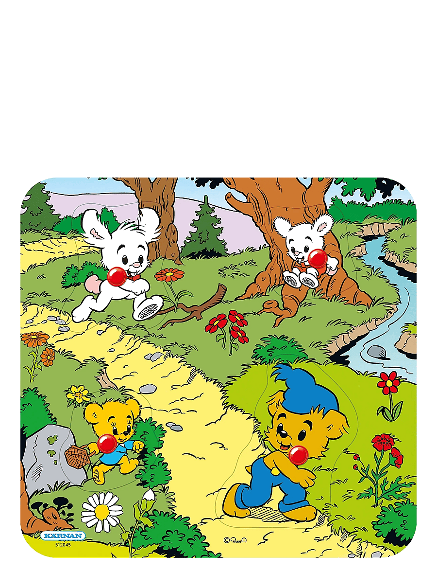 Kärnan - KNOPPUSSEL AV TRÄ 4 BITAR BAMSE I SKOGEN - träpussel - multi - 1