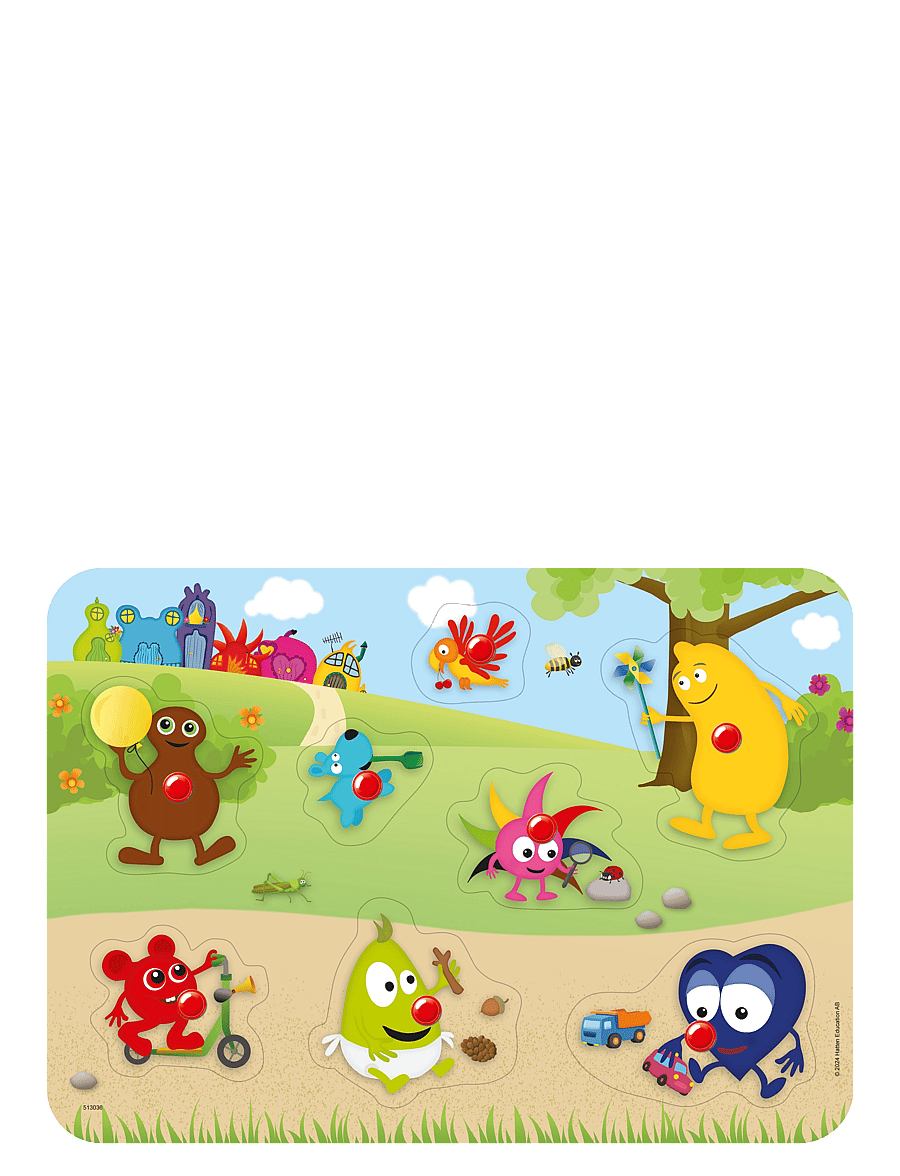 Kärnan - KNOPPUSSEL AV TRÄ 8 BITAR BABBLARNA - knoppussel - multi - 0