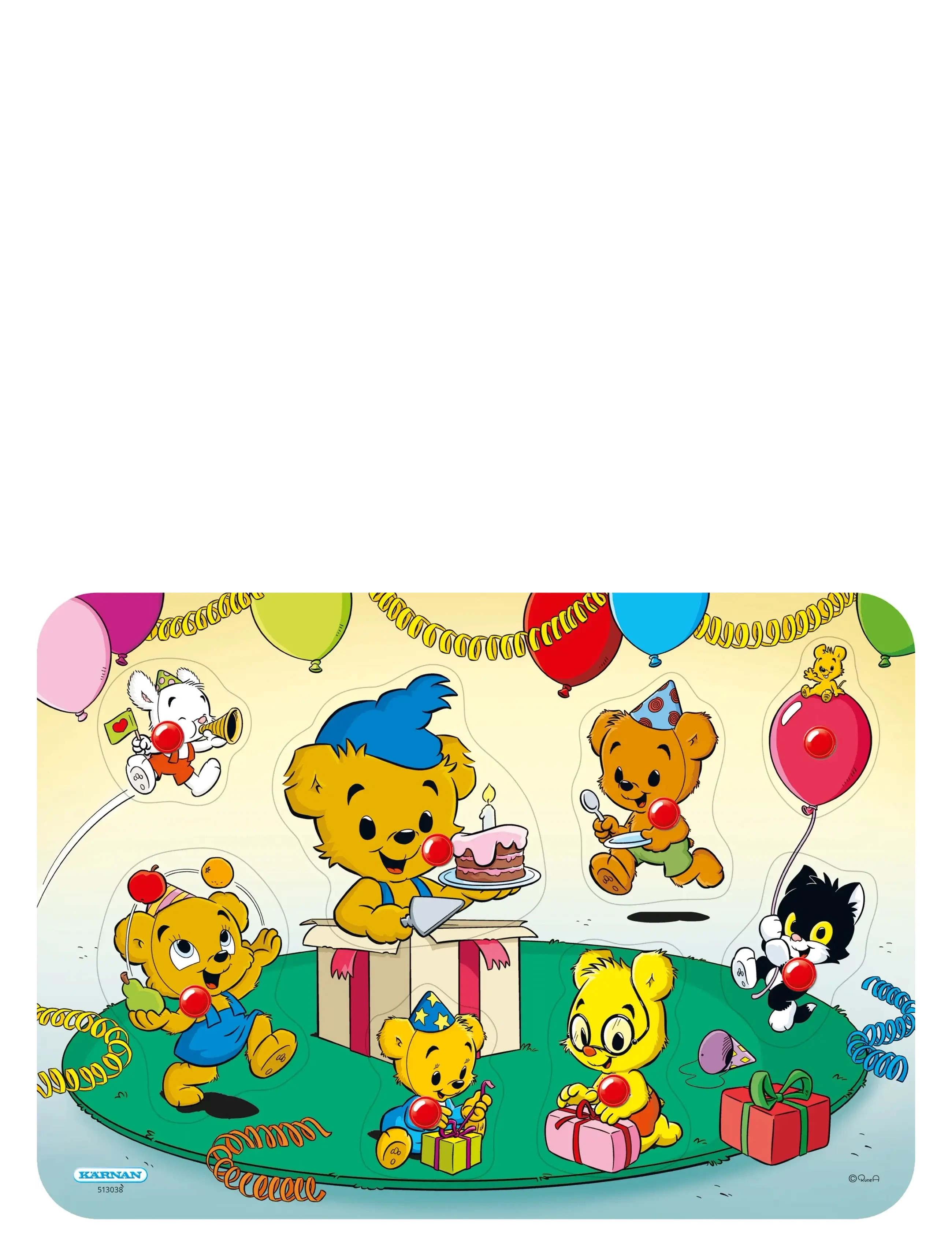Kärnan - KNOPPUSSEL AV TRÄ 8 BITAR BAMSE - träpussel - multi - 3