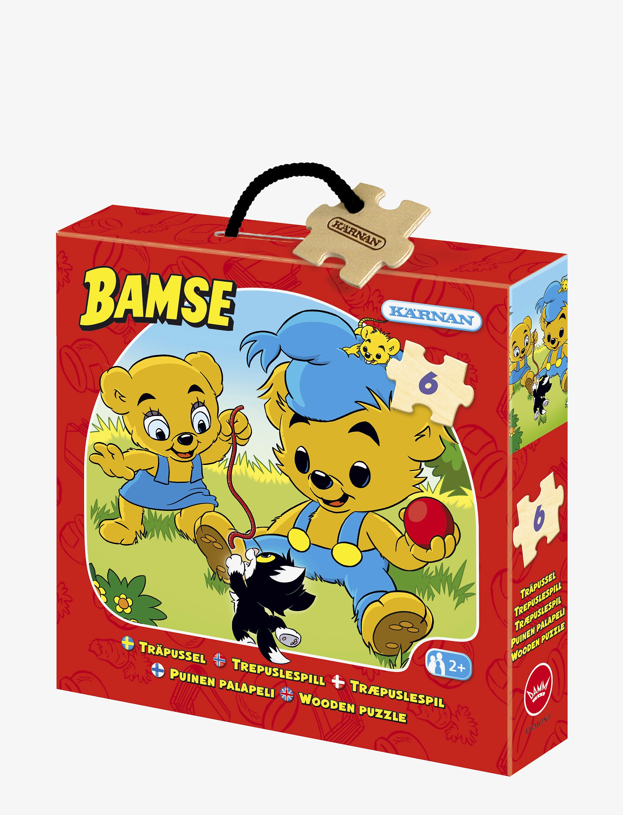 Kärnan - Askpussel i trä Bamse 6 bitar - red - 2
