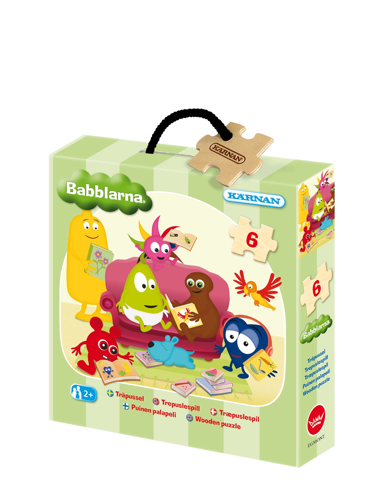 ASKPUSSEL AV TRÄ 6 BITAR BABBLARNA - MULTI