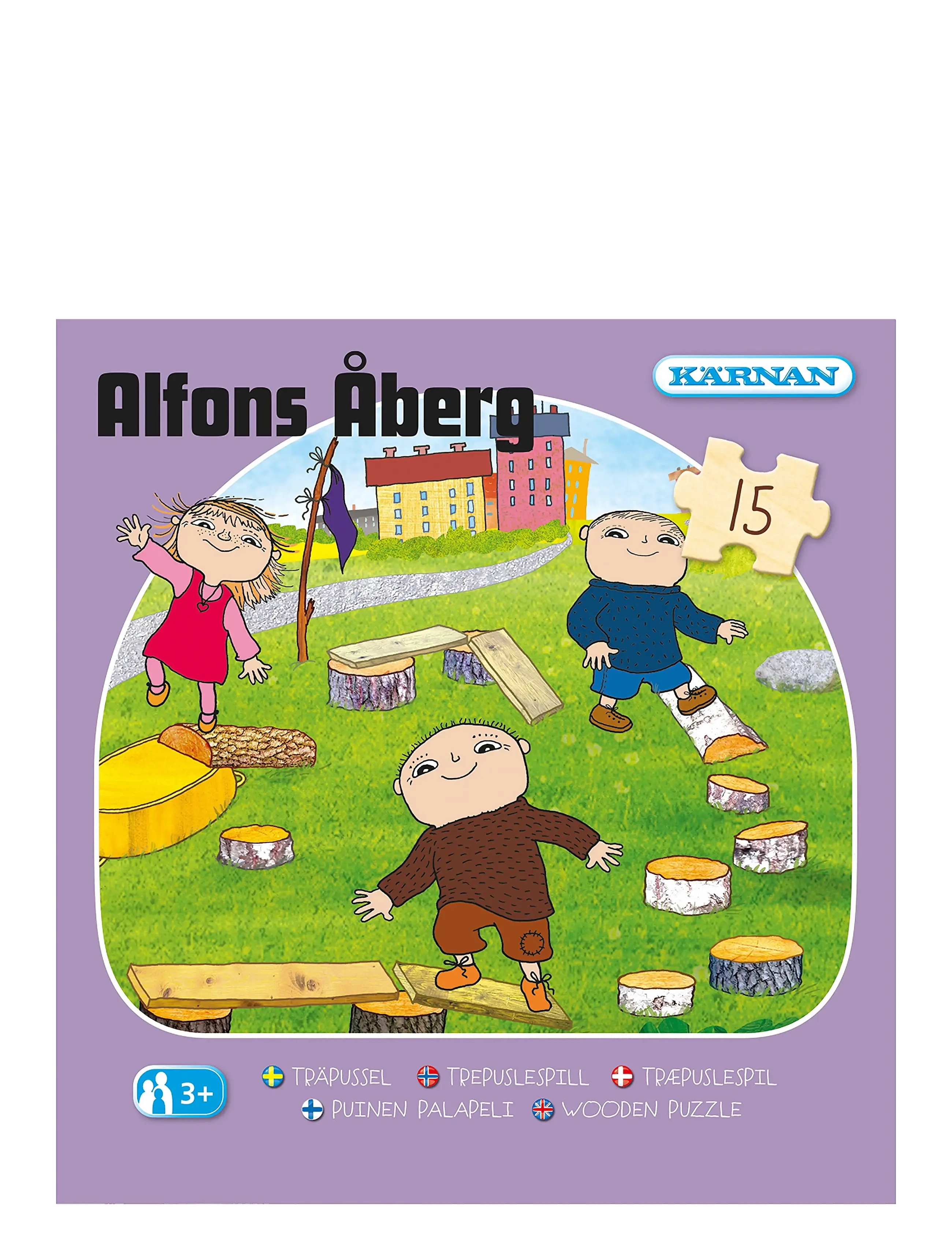 Kärnan - ASKPUSSEL 15 BIT ALFONS - träpussel - multi - 1