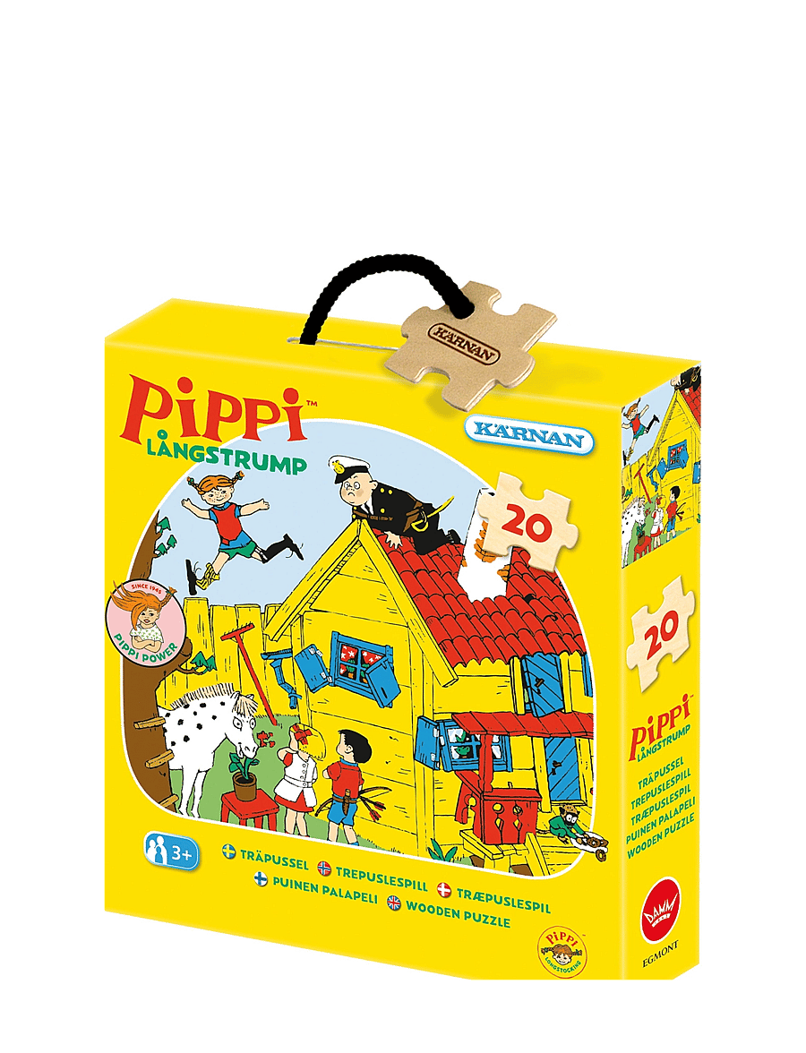 Kärnan - ASKPUSSEL 20 BIT PIPPI LÅNGSTRUMP - träpussel - multi - 0