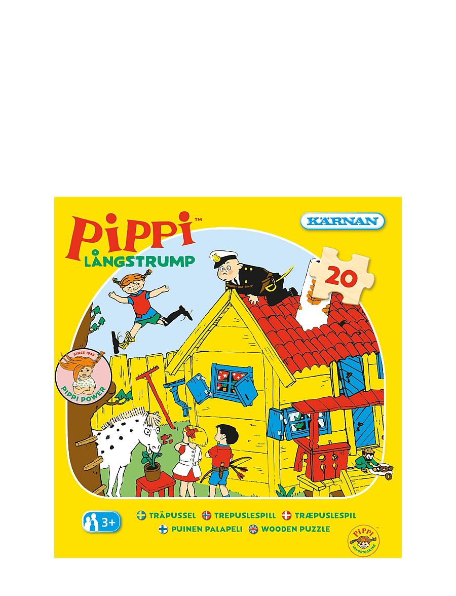 Kärnan - ASKPUSSEL 20 BIT PIPPI LÅNGSTRUMP - träpussel - multi - 1