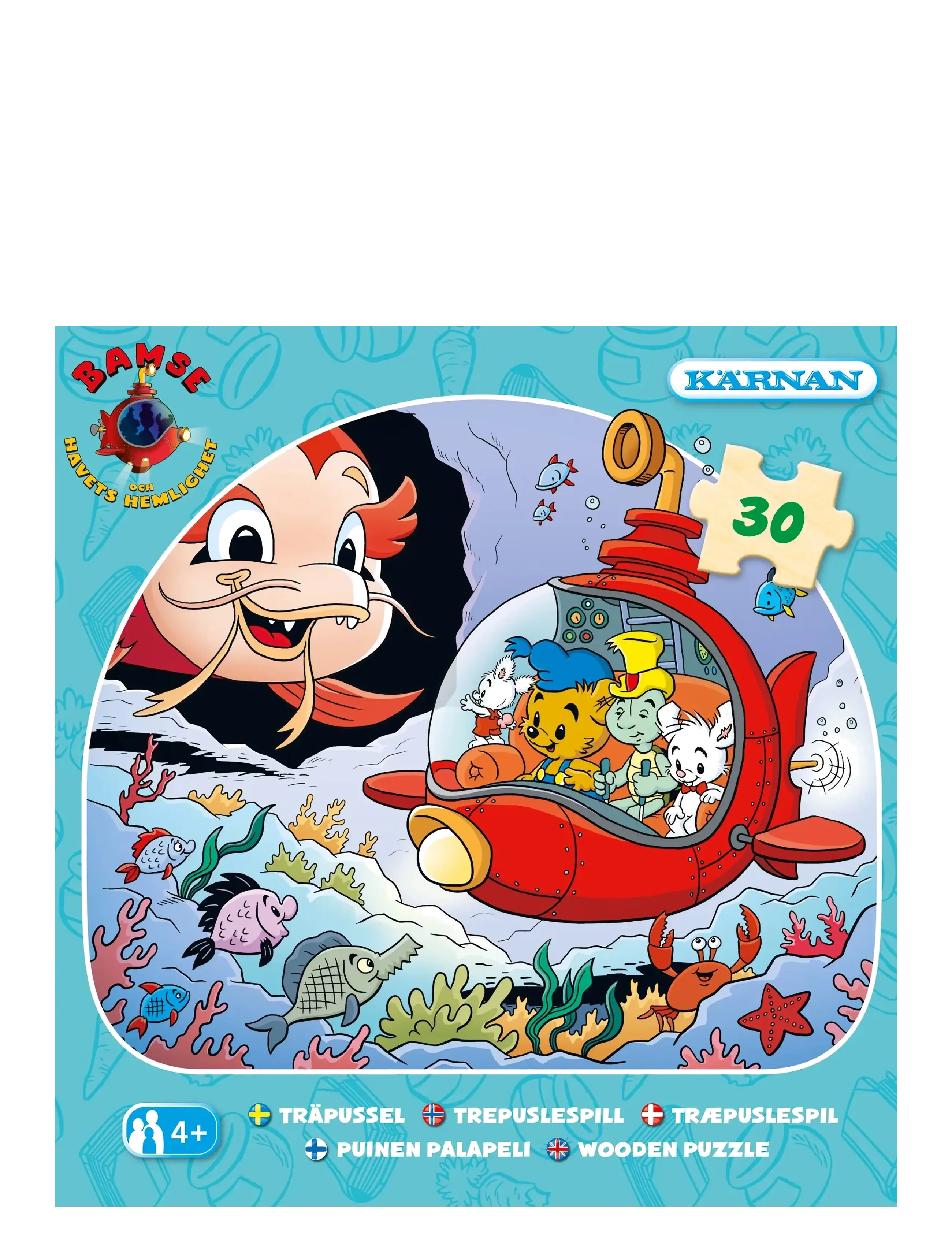 Kärnan - TRÄPUSSEL 30 BITAR BAMSE OCH HAVETS HEMLIGHET - pussel - blue - 1