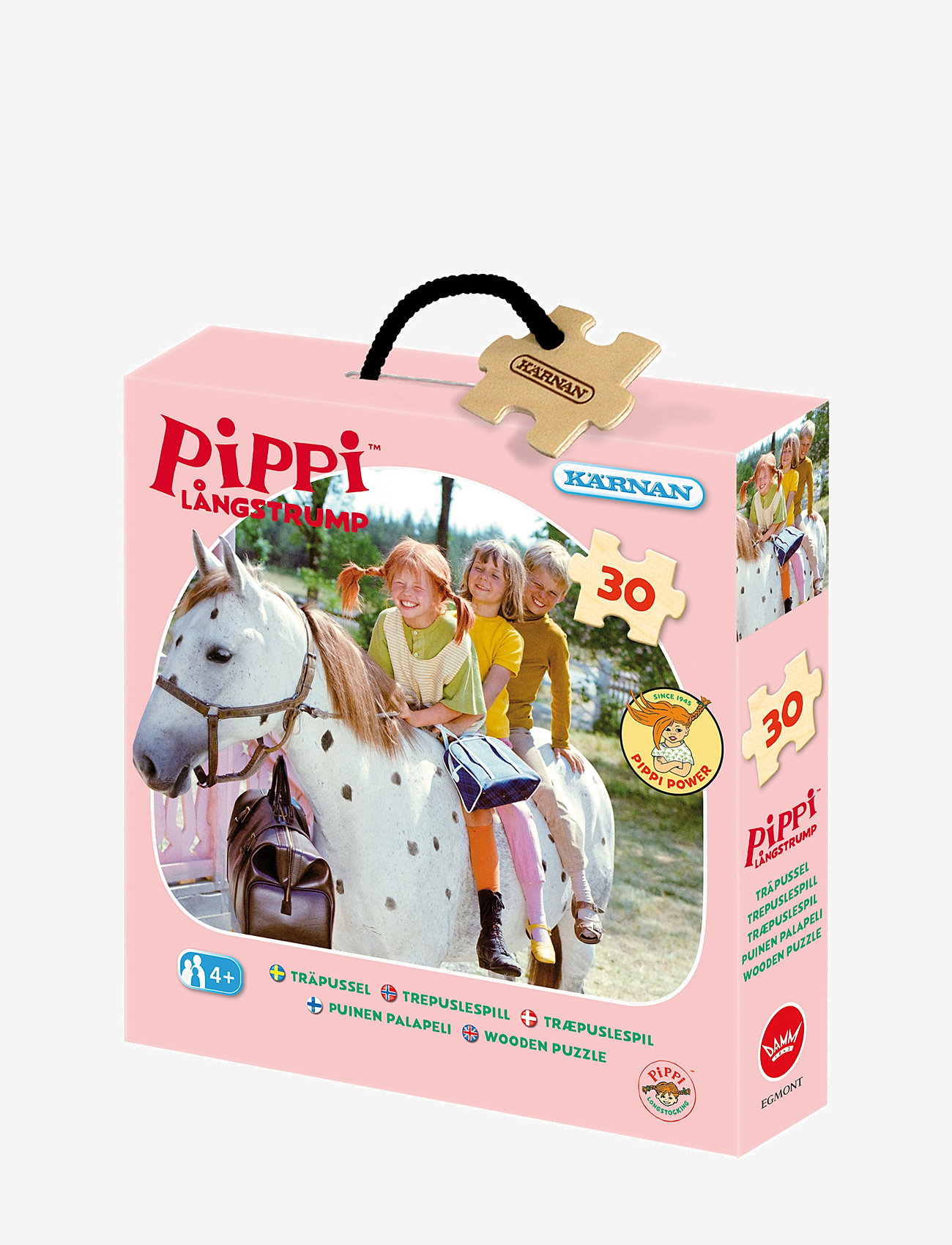 Kärnan - ASKPUSSEL 30 BIT PIPPI LÅNGSTRUMP - träpussel - multi - 0