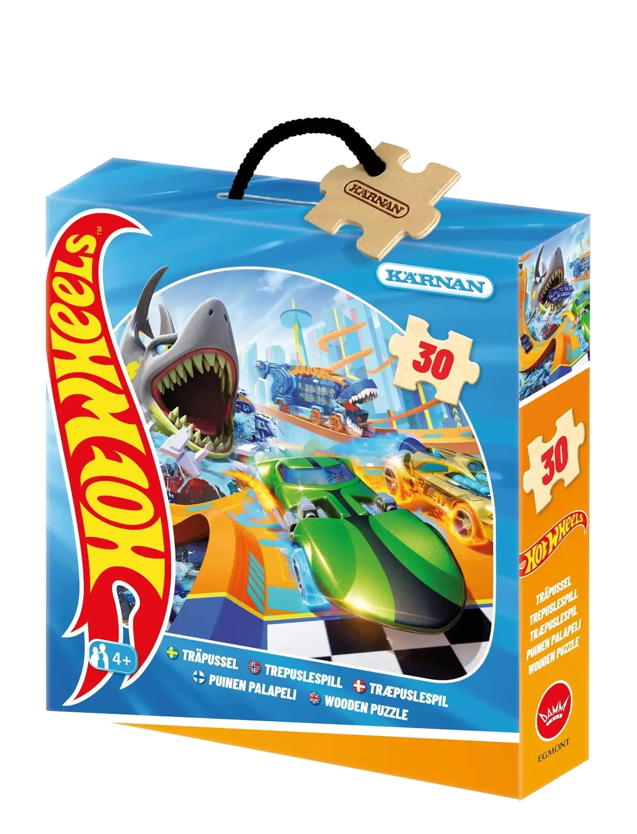 Kärnan TRÄPUSSEL 30 BITAR HOT WHEELS - 4 for 3 - BLUE / multi