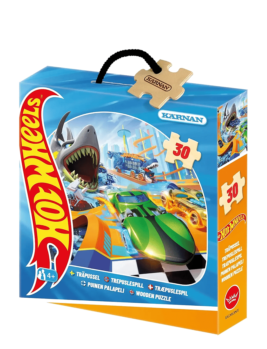 Kärnan - TRÄPUSSEL 30 BITAR HOT WHEELS - träpussel - blue - 0