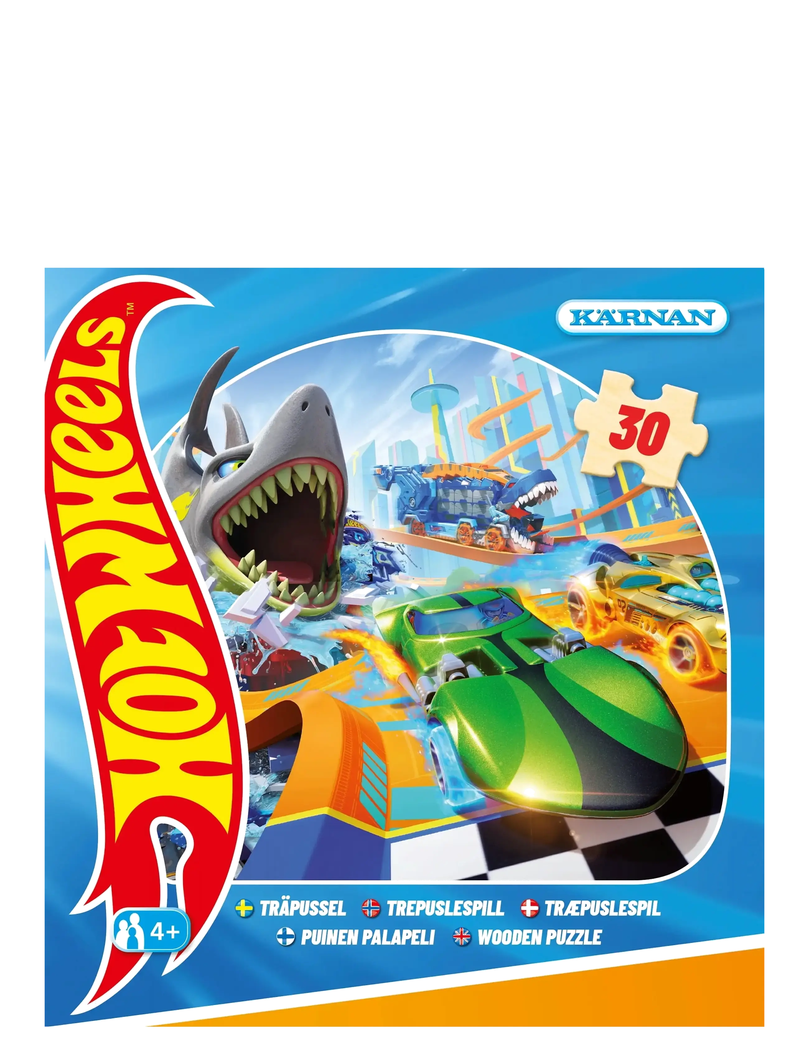 Kärnan - TRÄPUSSEL 30 BITAR HOT WHEELS - träpussel - blue - 1