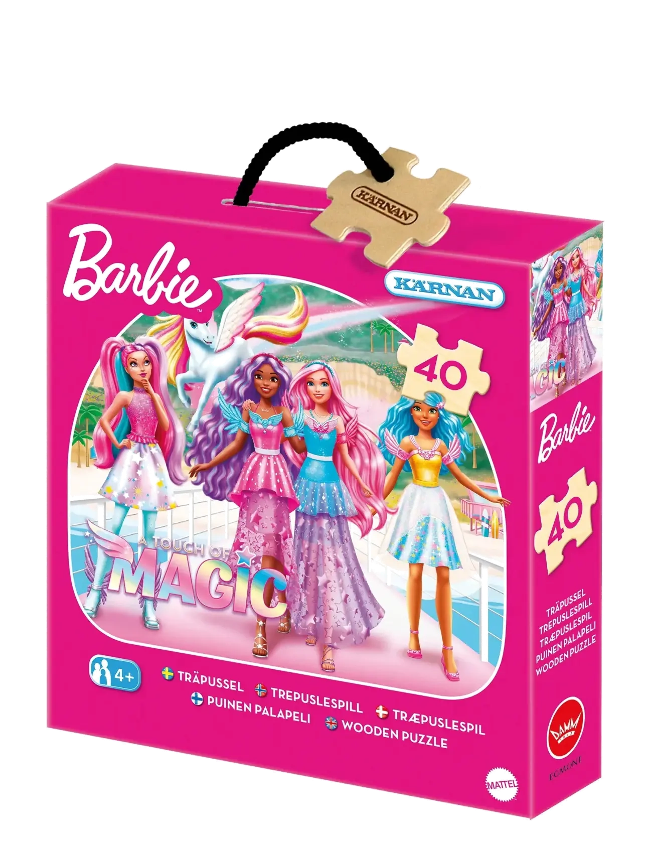 Kärnan TRÄPUSSEL 40 BITAR BARBIE - Julklappar till barn - PINK / pink/rose