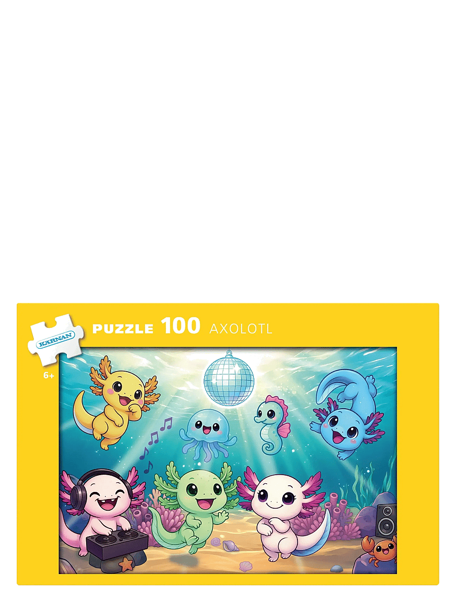 Kärnan - PAPPUSSEL KÄRNAN 100 BITAR AXOLOTL - klassiska pussel - yellow - 0
