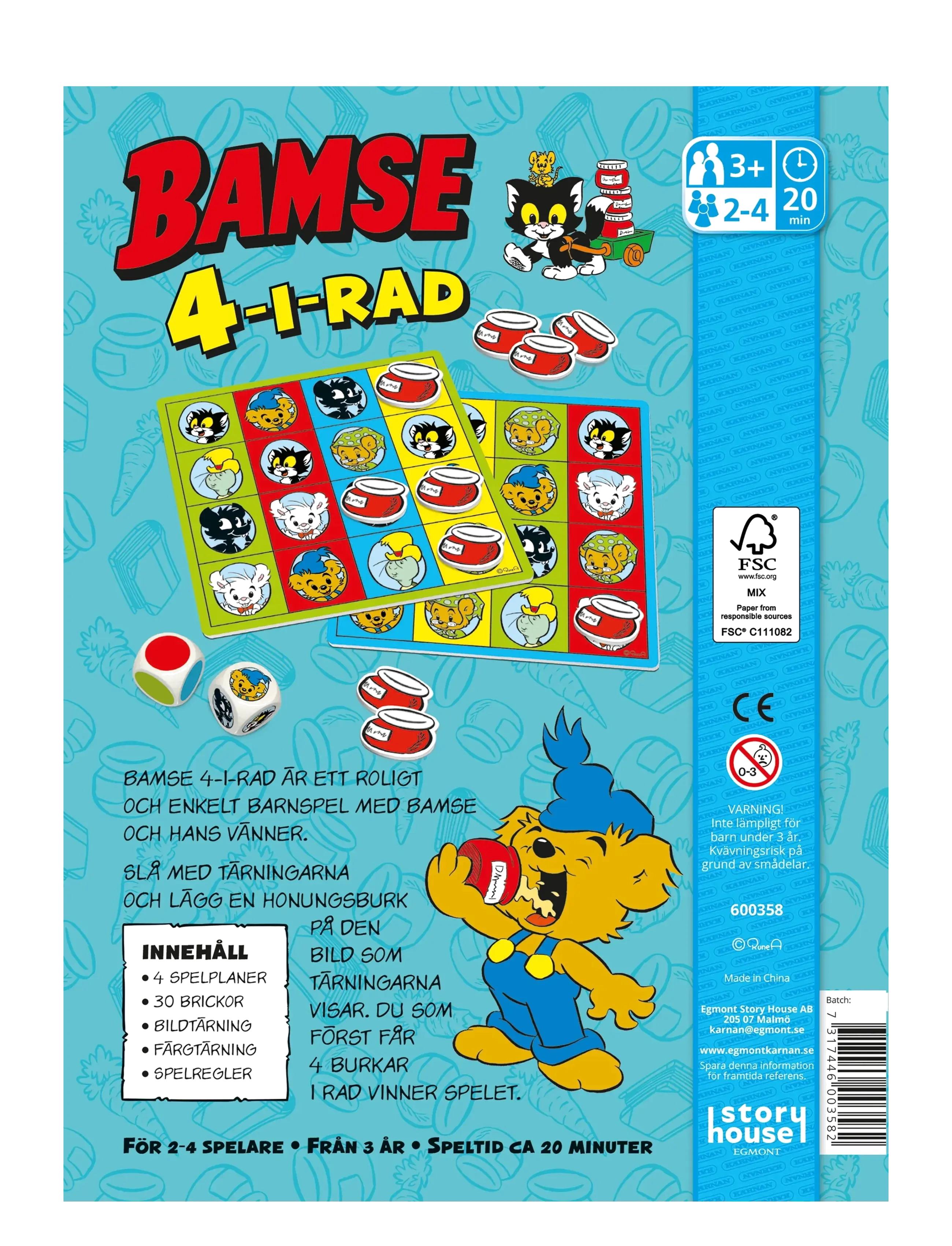 Kärnan - BARNSPEL BAMSE 4 I RAD - brädspel - blue - 2