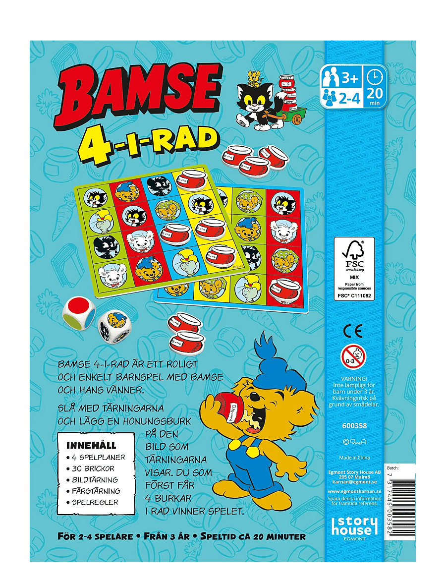 Kärnan - BARNSPEL BAMSE 4 I RAD - brädspel - blue - 2