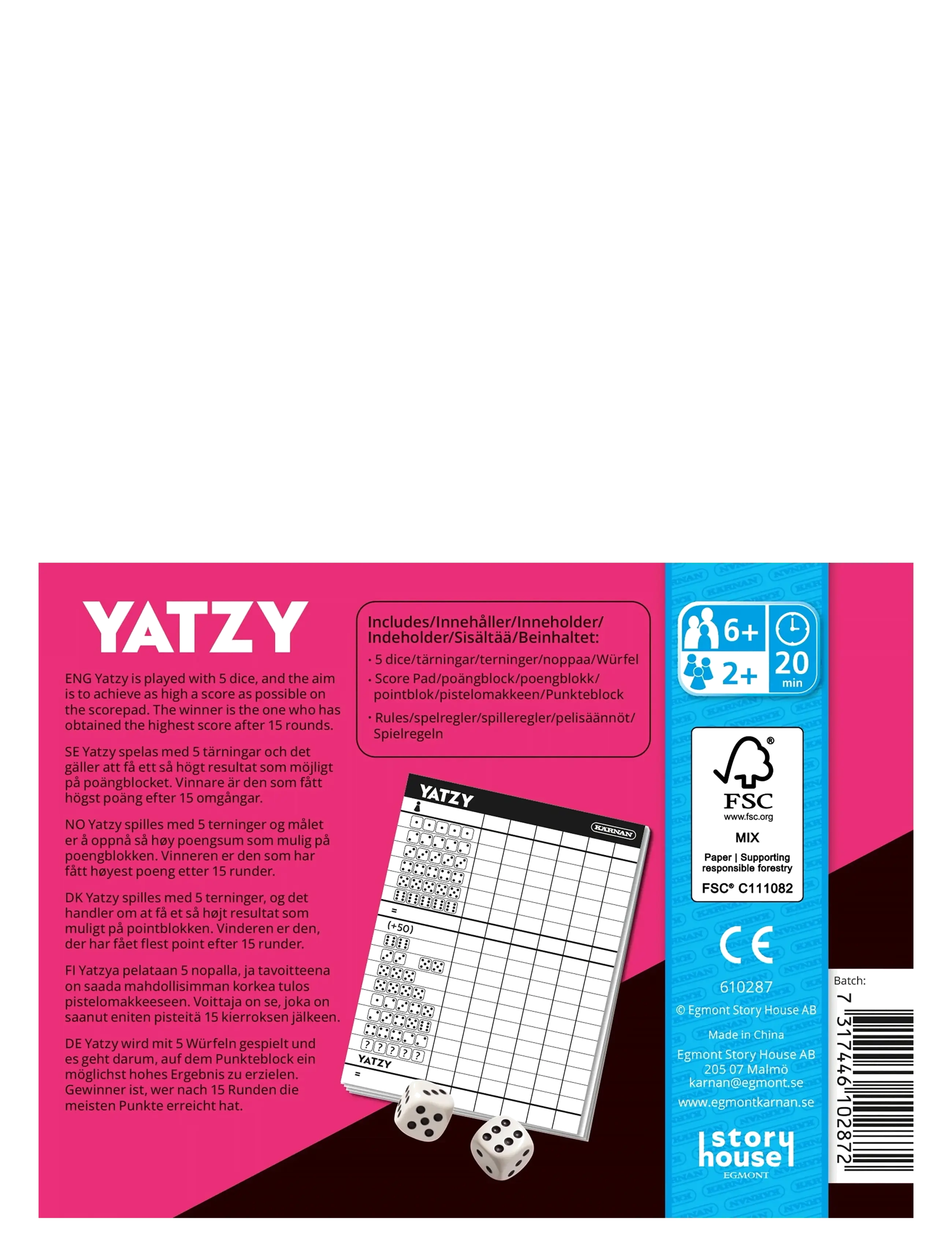 Kärnan - SPEL YATZY FLERSPRÅKIGT - brädspel - multi - 2