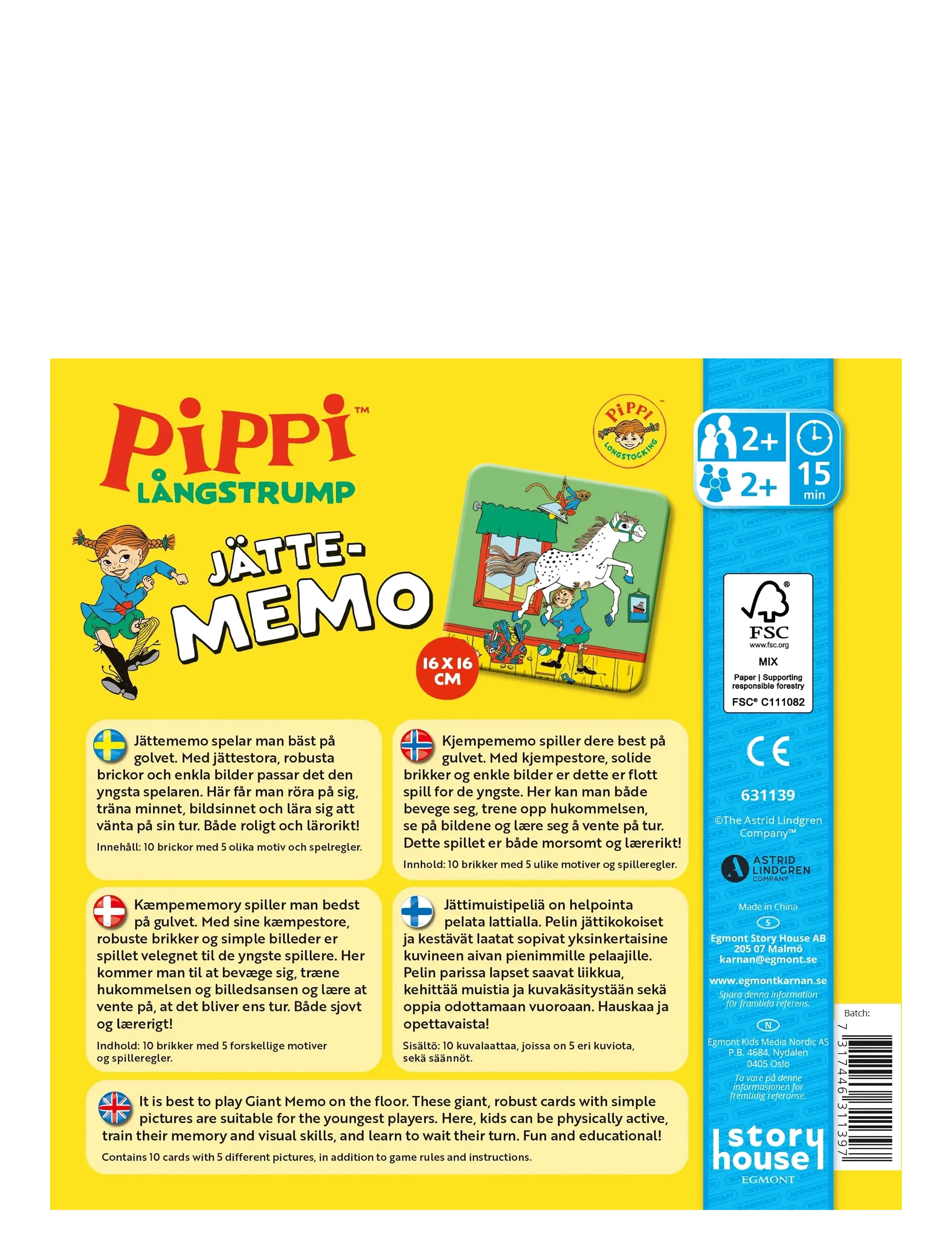 Kärnan - JÄTTEMEMO PIPPI LÅNGSTRUMP 80 ÅR - memo - blue - 2