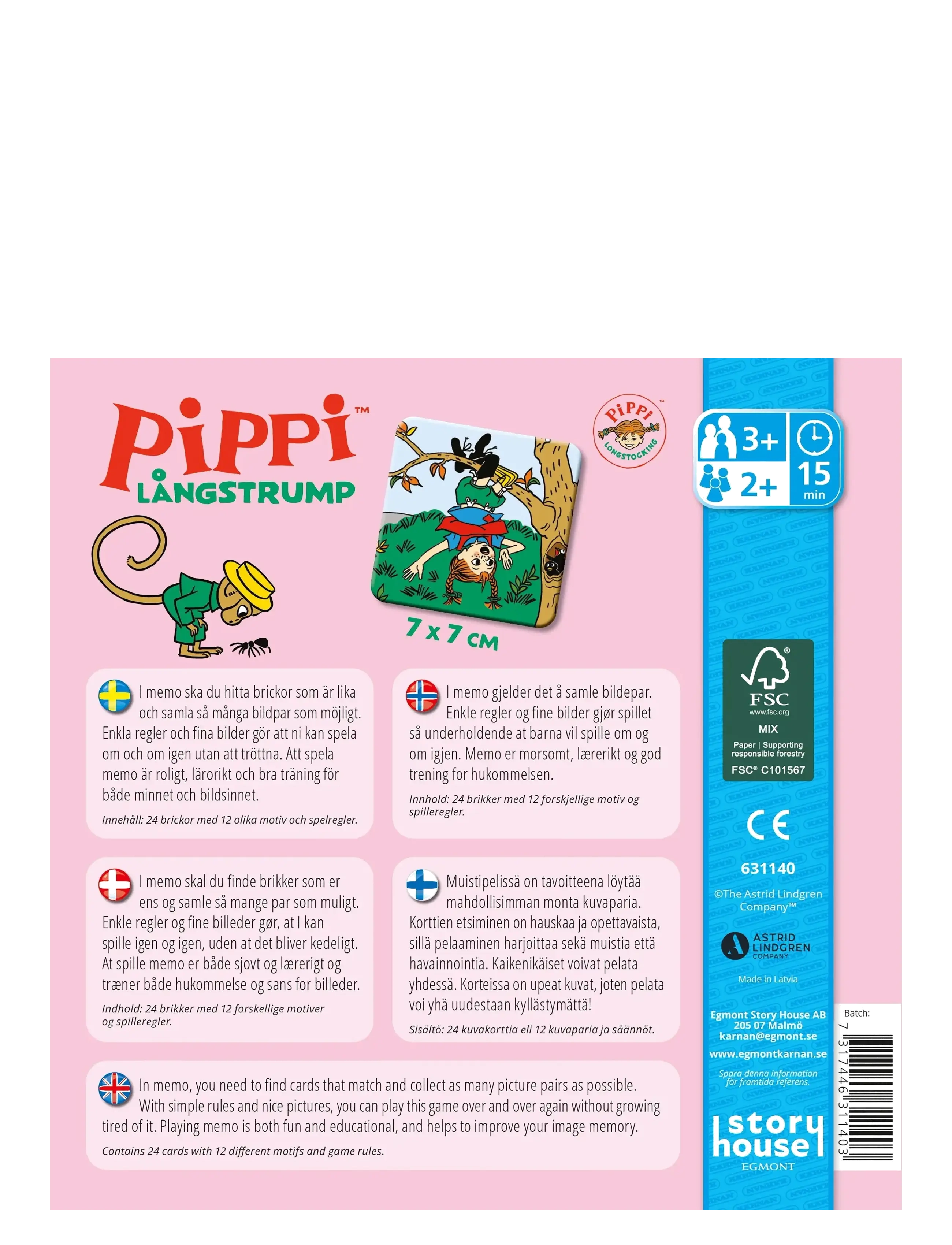 Kärnan - MITT FÖRSTA MEMO PIPPI LÅNGSTRUMP - minnisspil - multi - 2