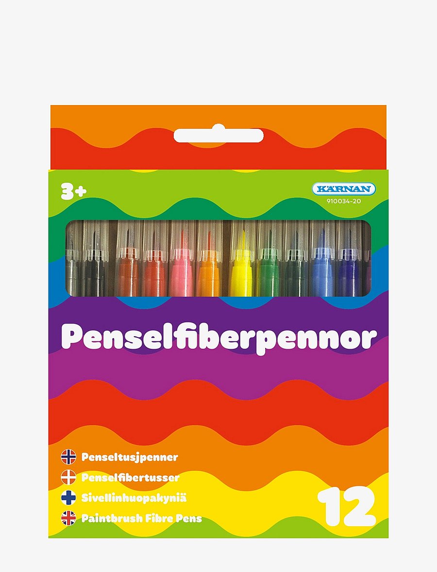 Kärnan - PENSELFIBERPENNOR 12 ST - pennor - multicoloured - 0