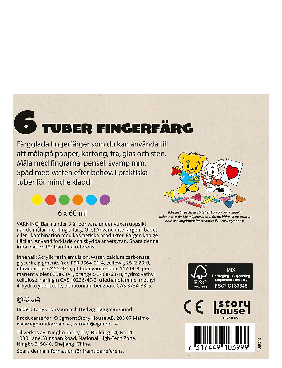 Kärnan - BAMSE FINGERFÄRGER - färg - multi - 3