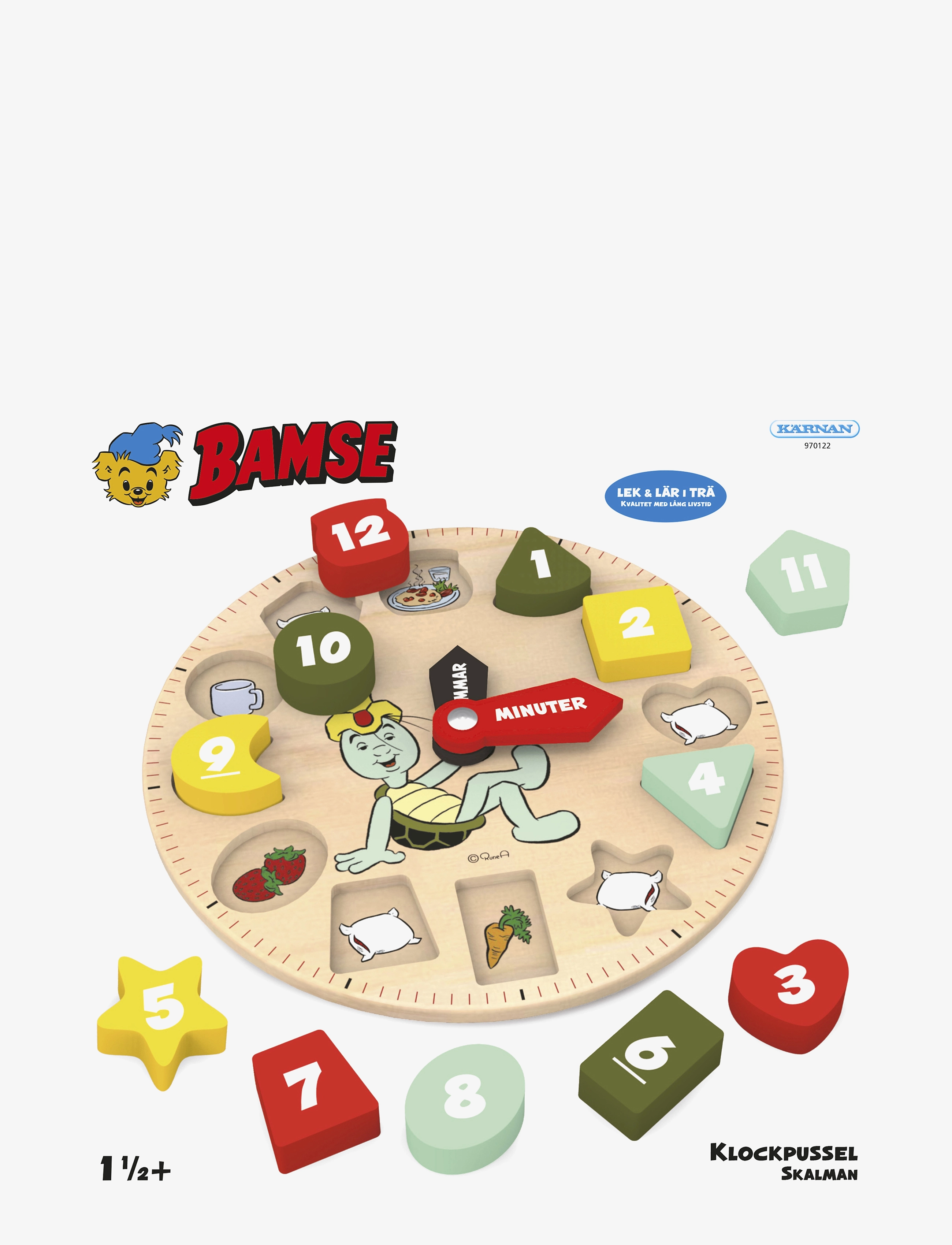 Kärnan Skalmans mat och sovklocka - Julklappar till barn - WHITE / multi