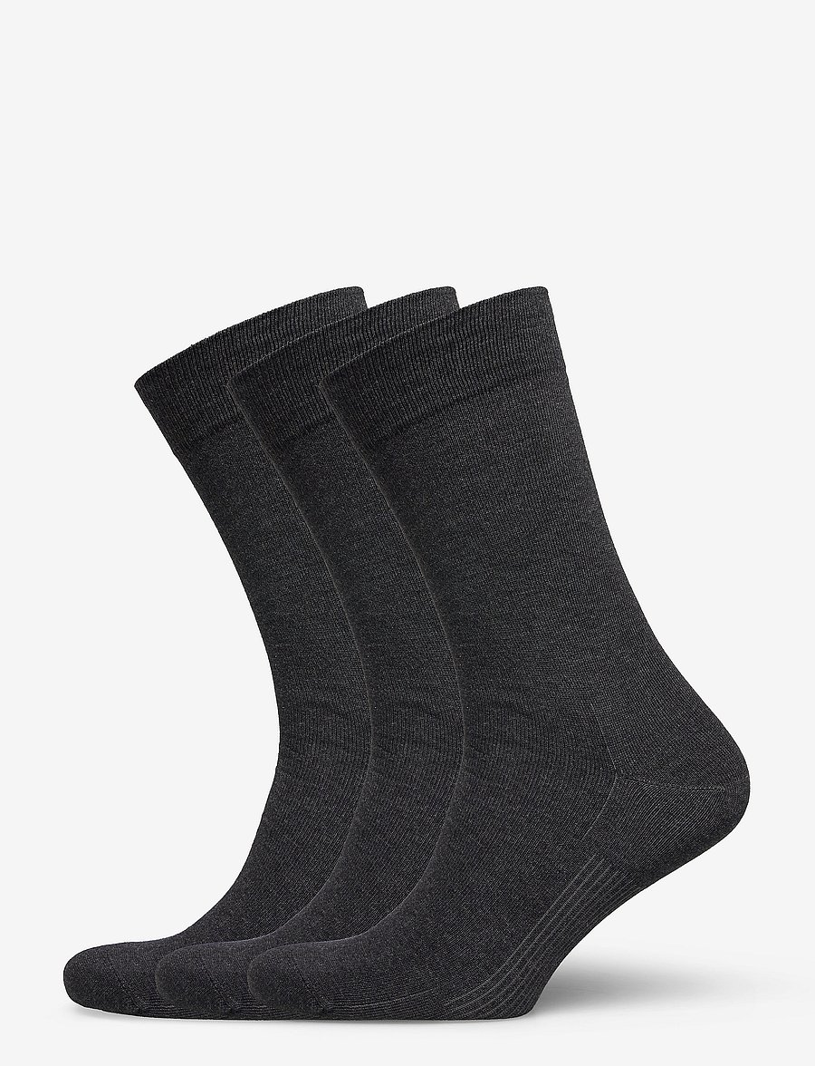 Egtved - Egtved socks cotton 3-pack - klassikalised sokid - mörkgrå me - 0